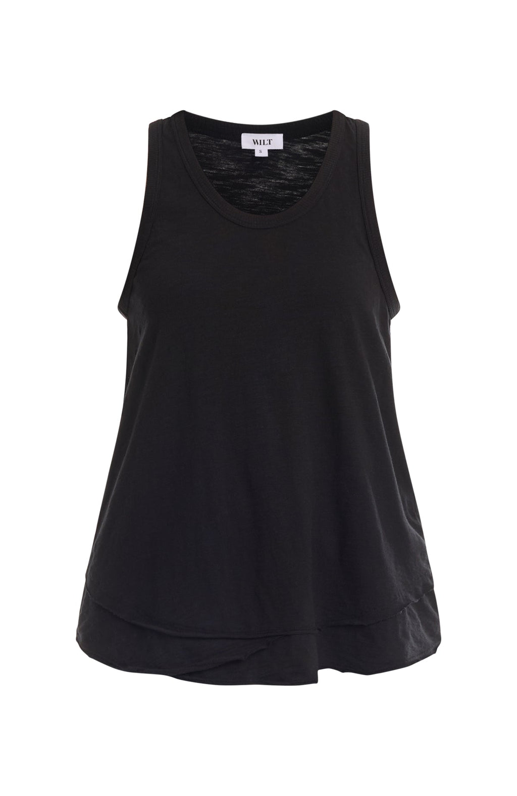 Shrunken Mock Hem Shirttail Tank