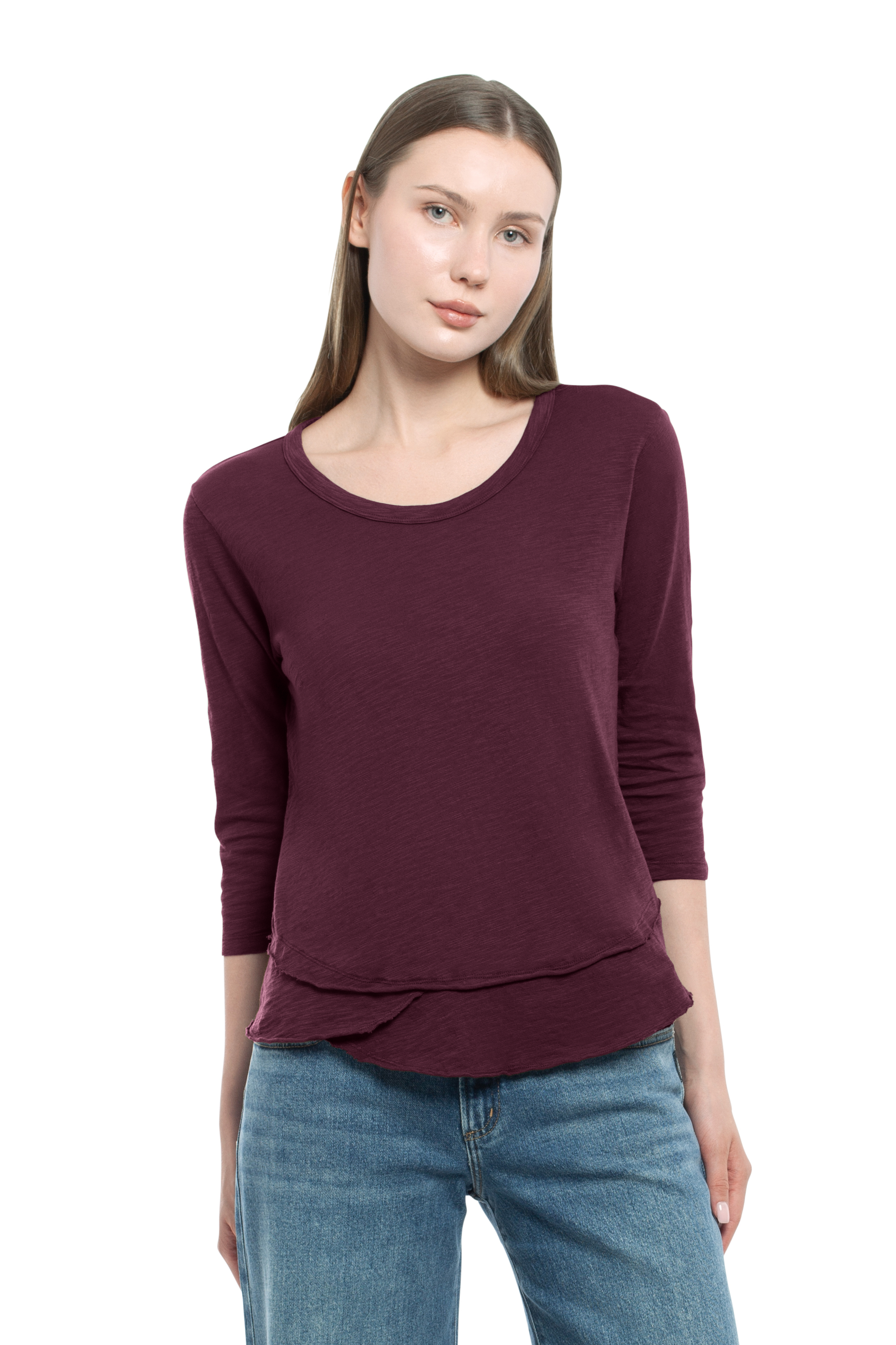 3/4 Sleeve Mock Layer