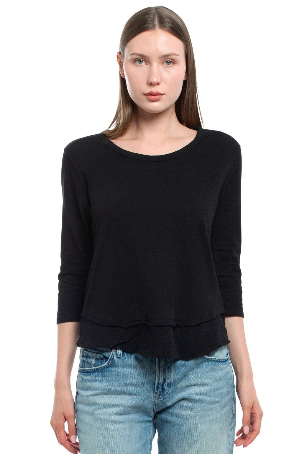 3/4 Sleeve Mock Layer