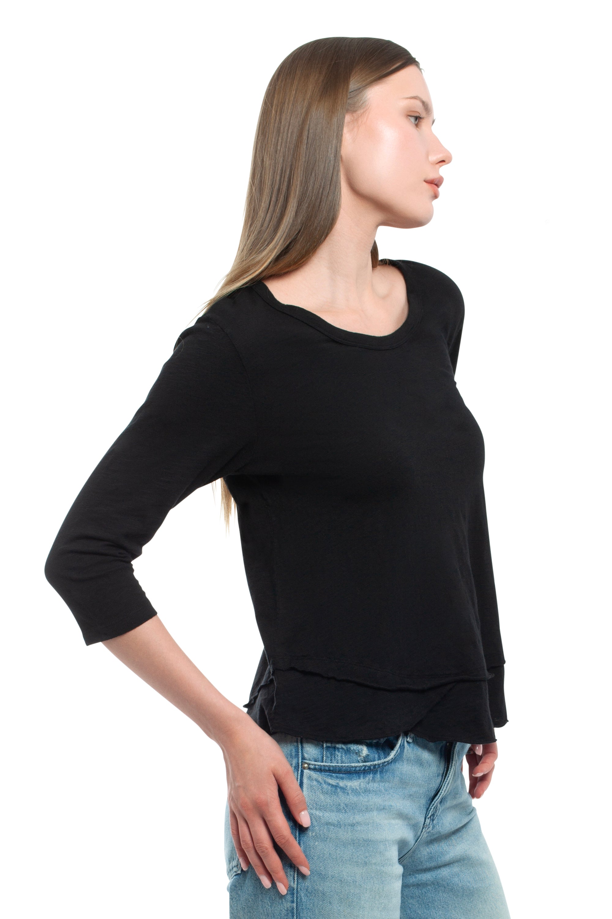 3/4 Sleeve Mock Layer