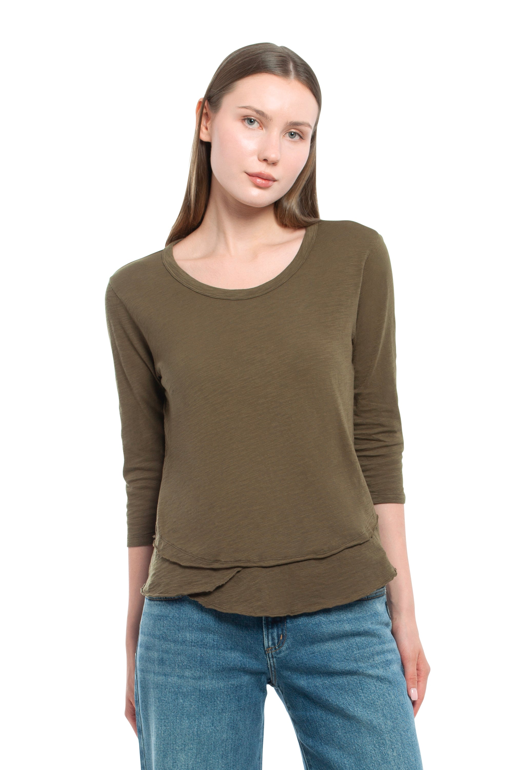 3/4 Sleeve Mock Layer
