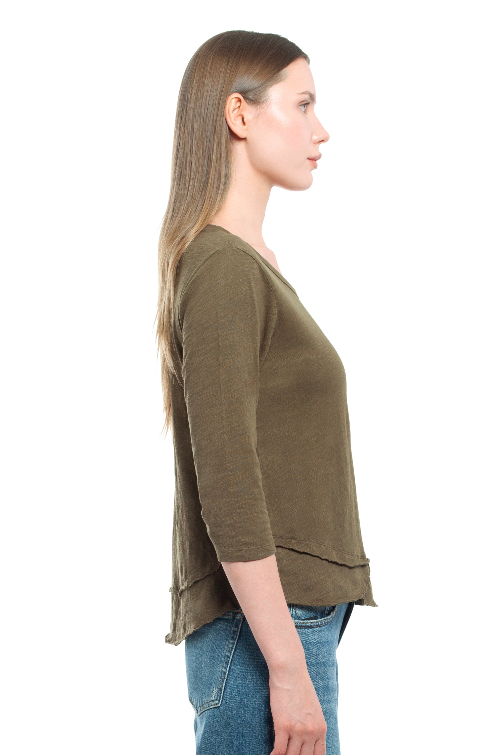 3/4 Sleeve Mock Layer