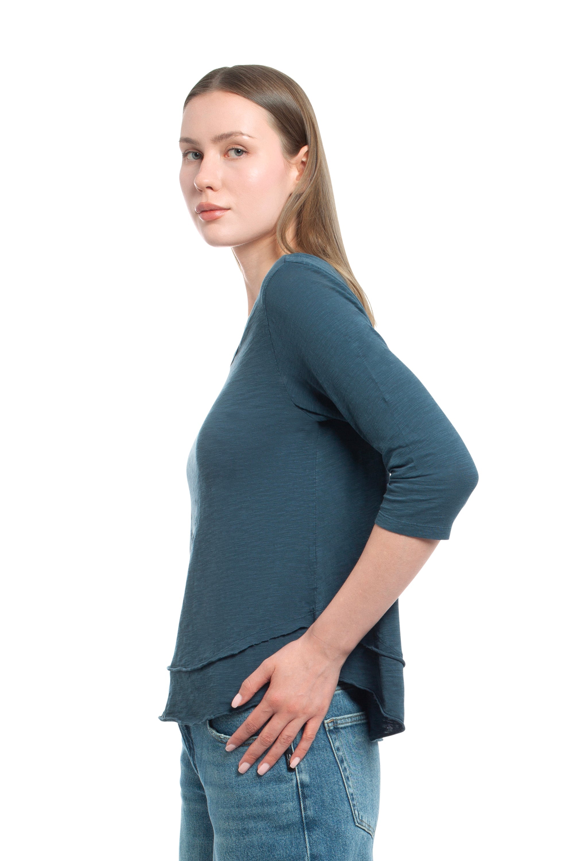 3/4 Sleeve Mock Layer