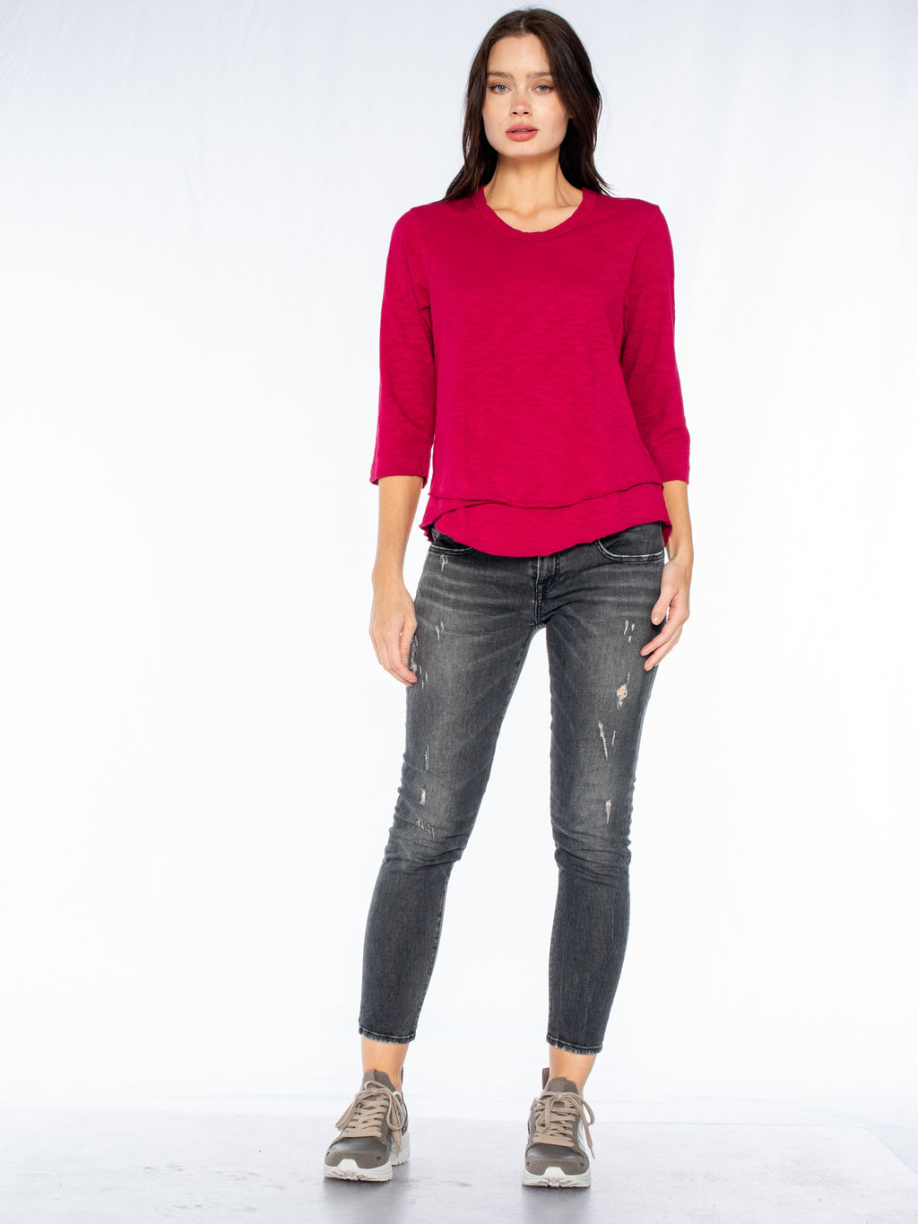3/4 Sleeve Mock Layer