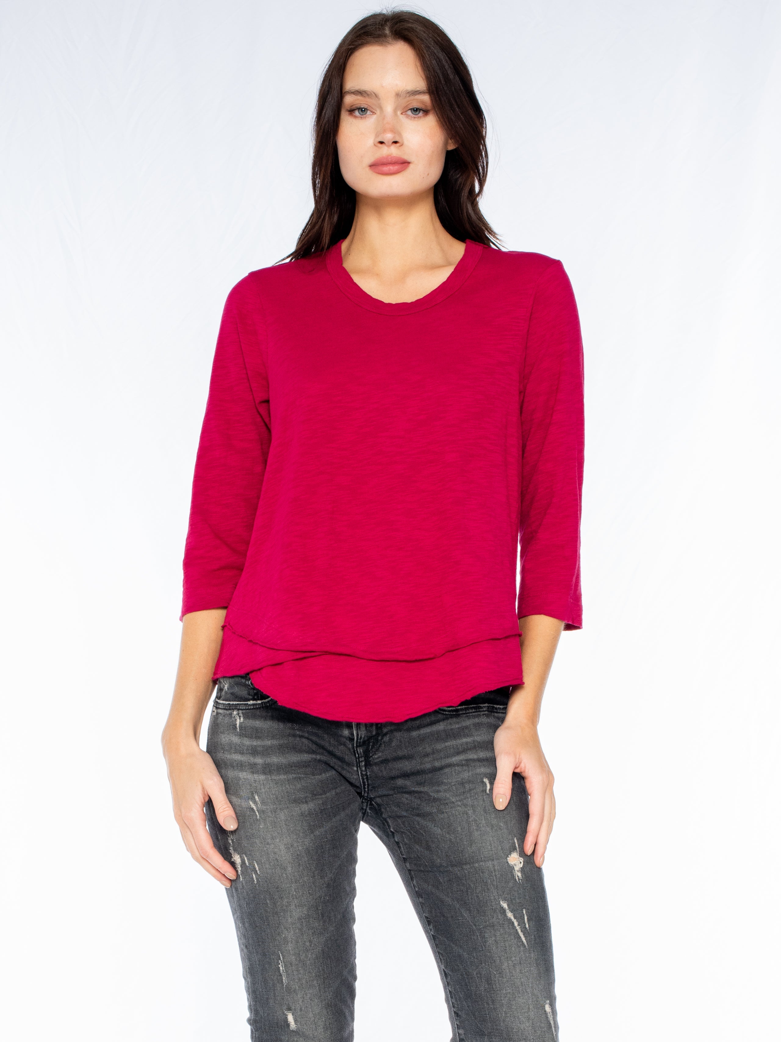 3/4 Sleeve Mock Layer