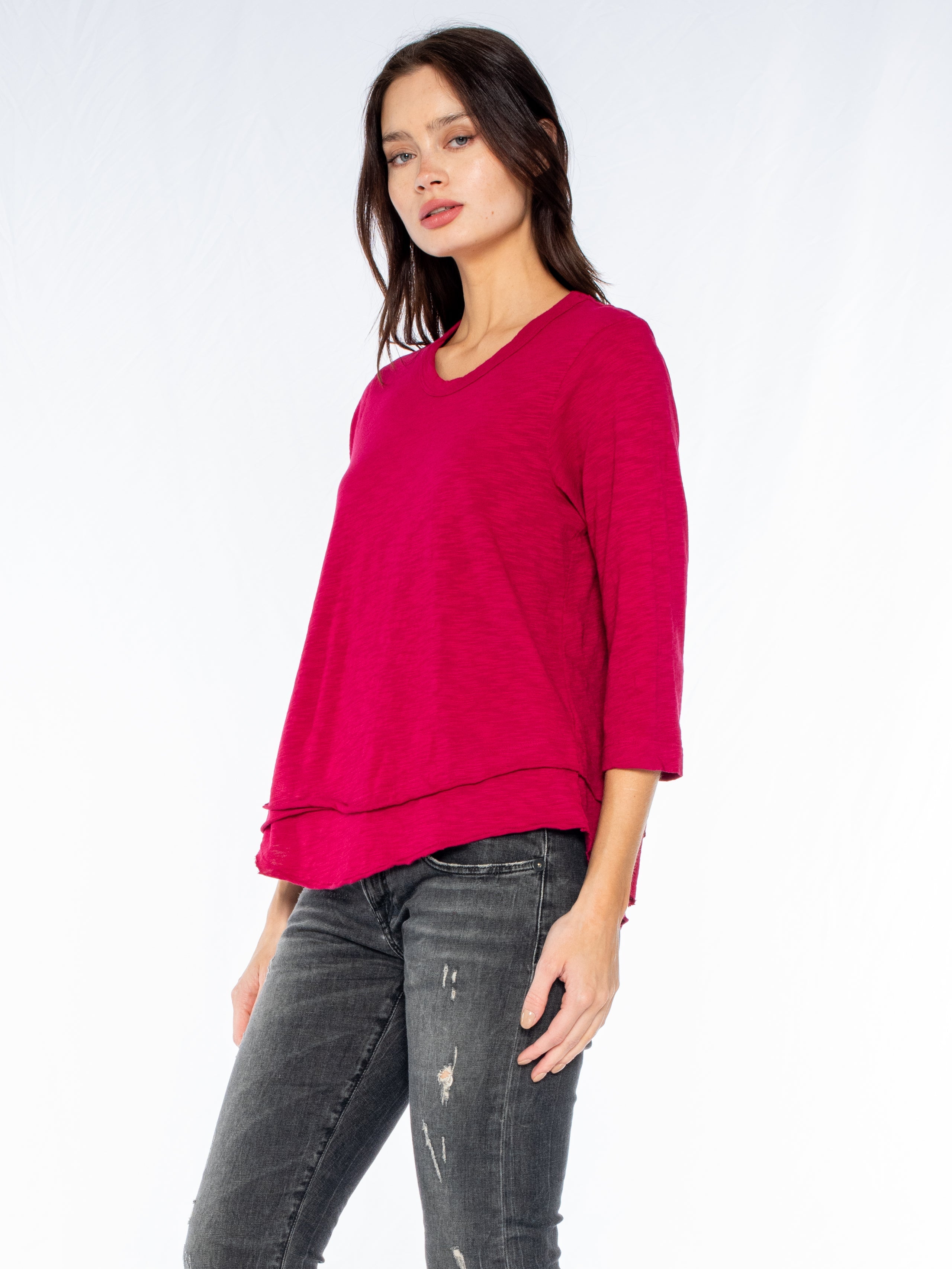 3/4 Sleeve Mock Layer