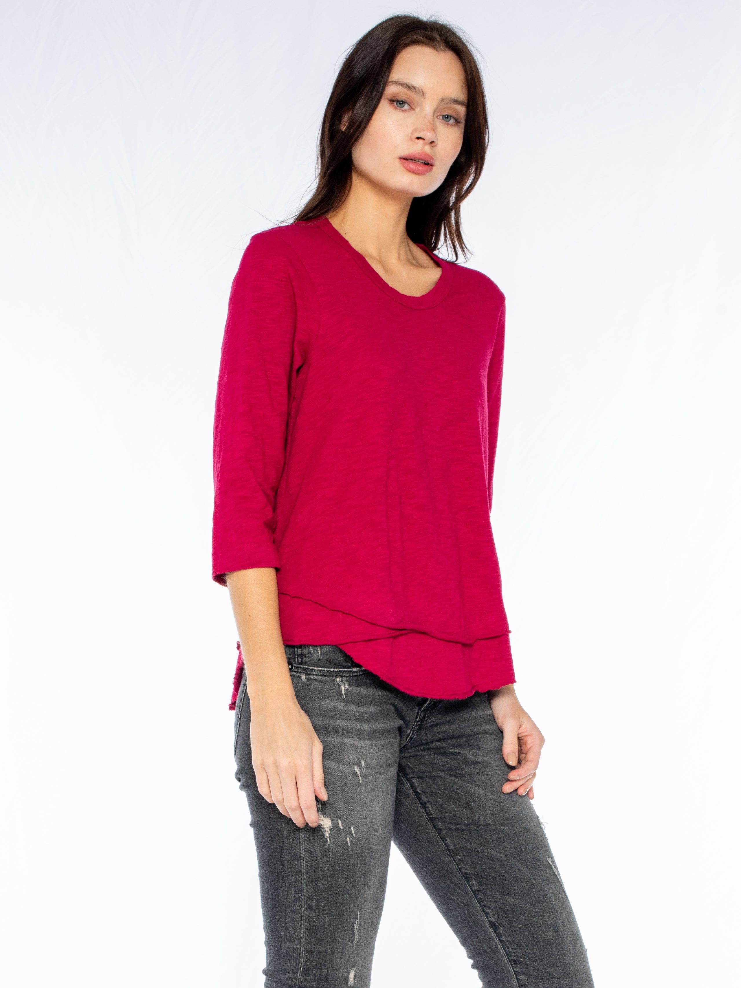 3/4 Sleeve Mock Layer