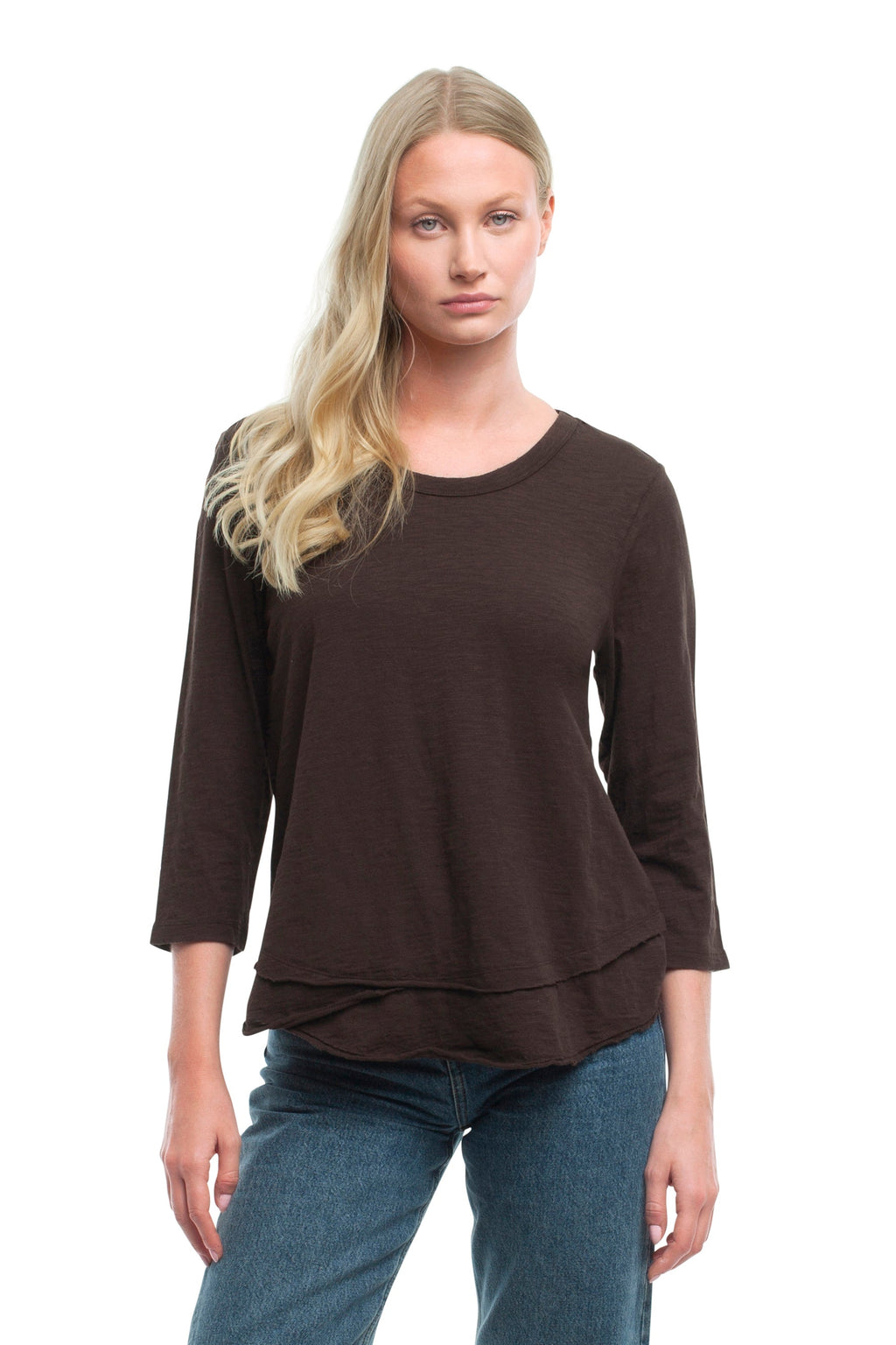 3/4 Sleeve Mock Layer