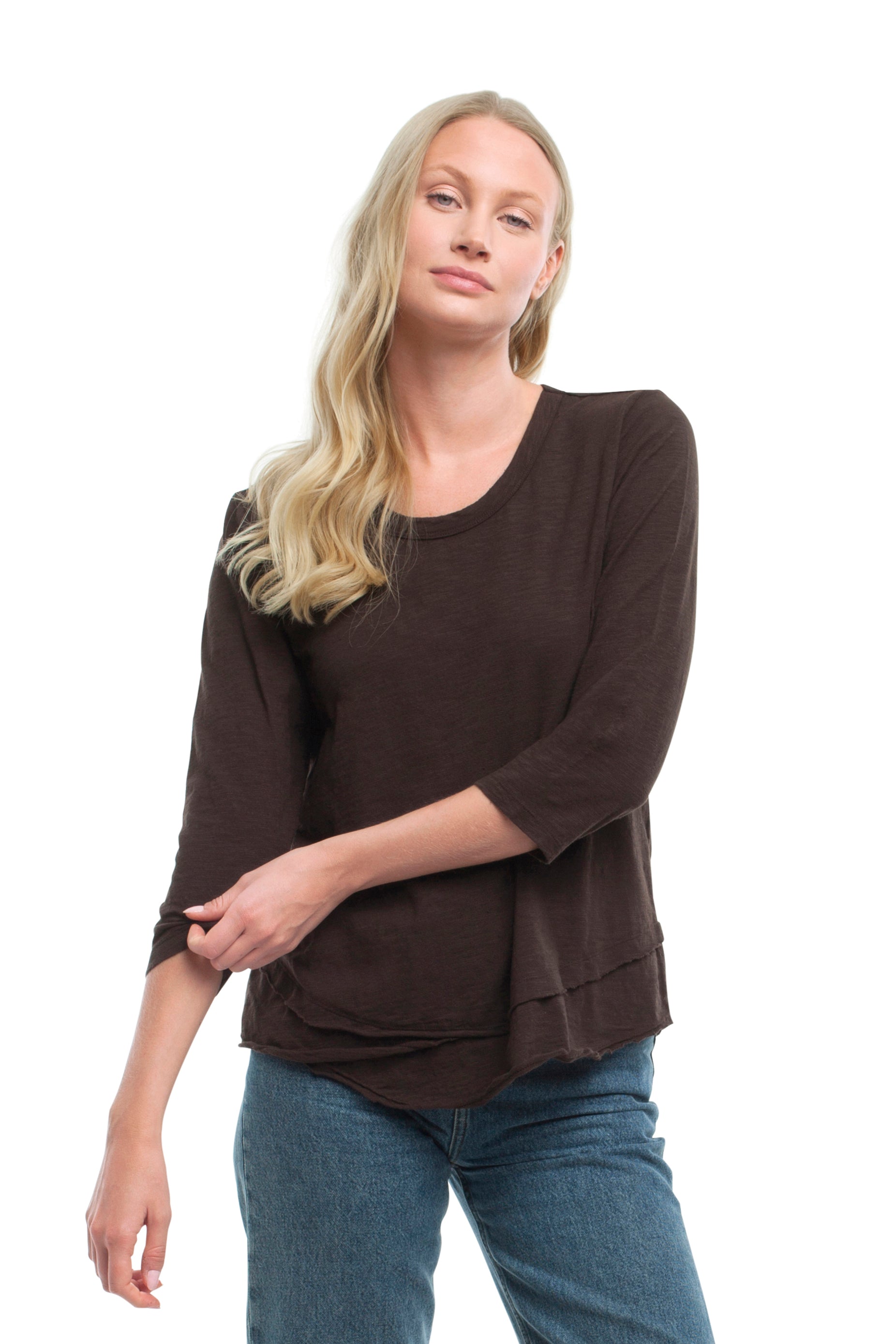 3/4 Sleeve Mock Layer