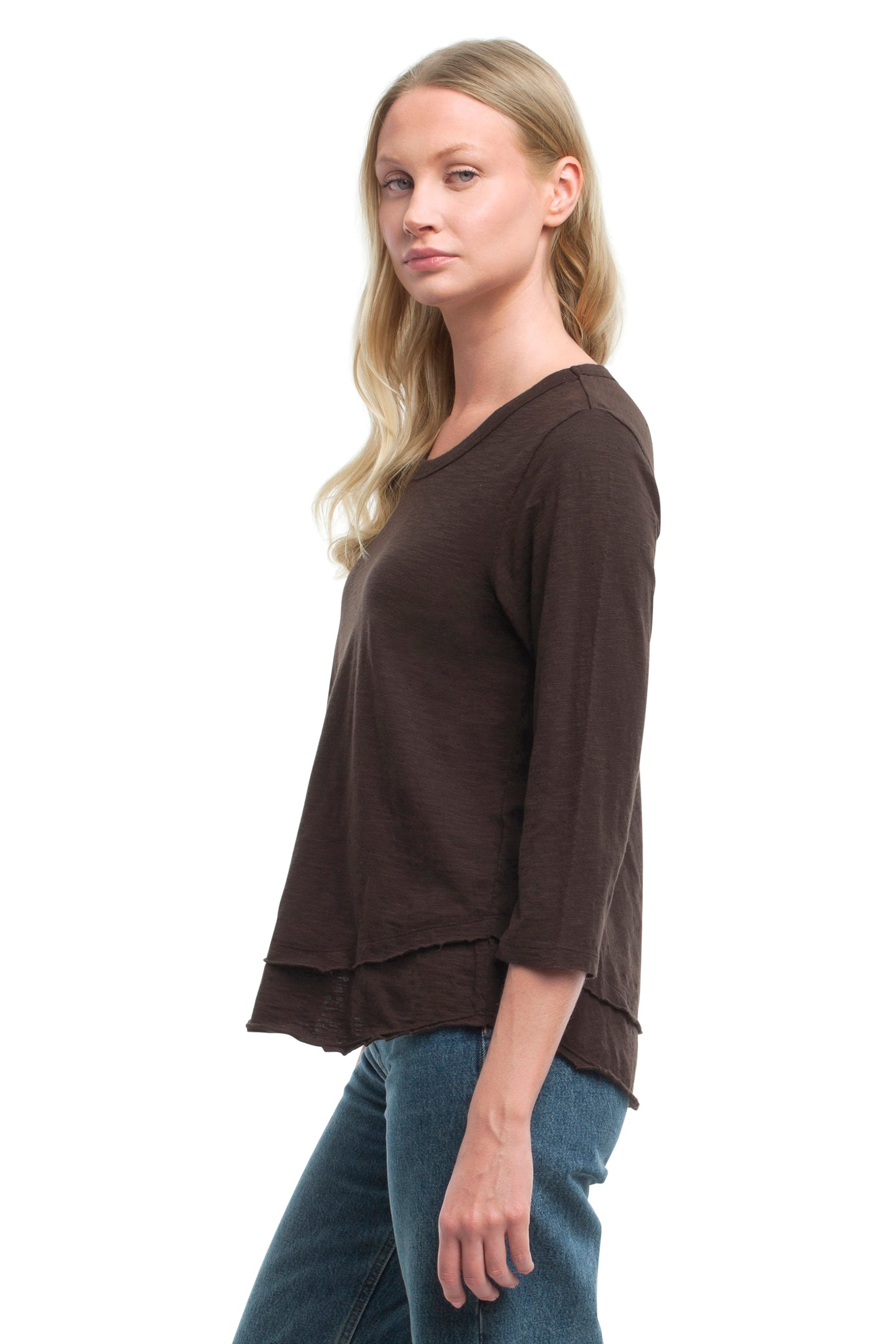 3/4 Sleeve Mock Layer