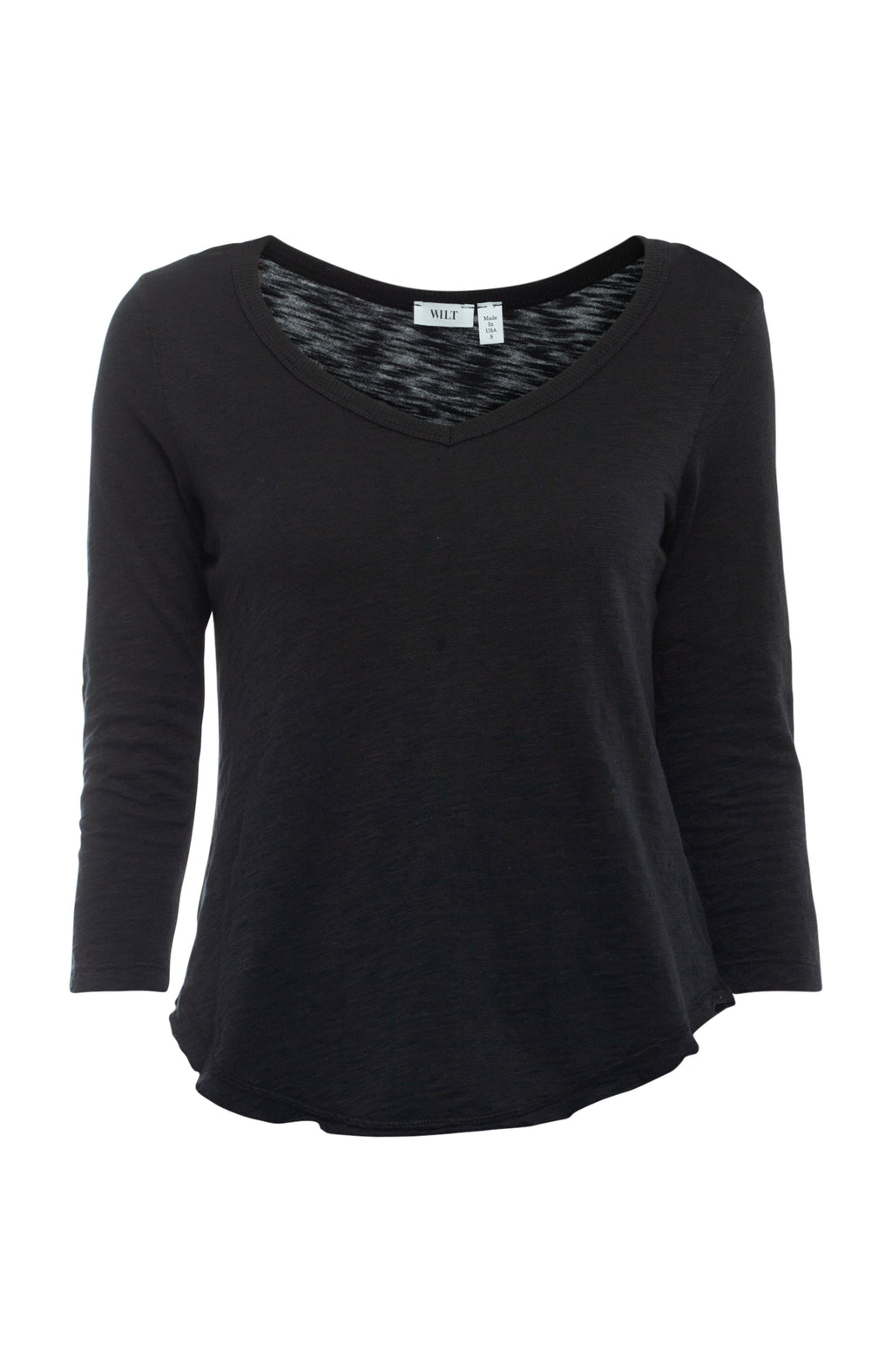 3/4 Sleeve V-Neck Shirttail