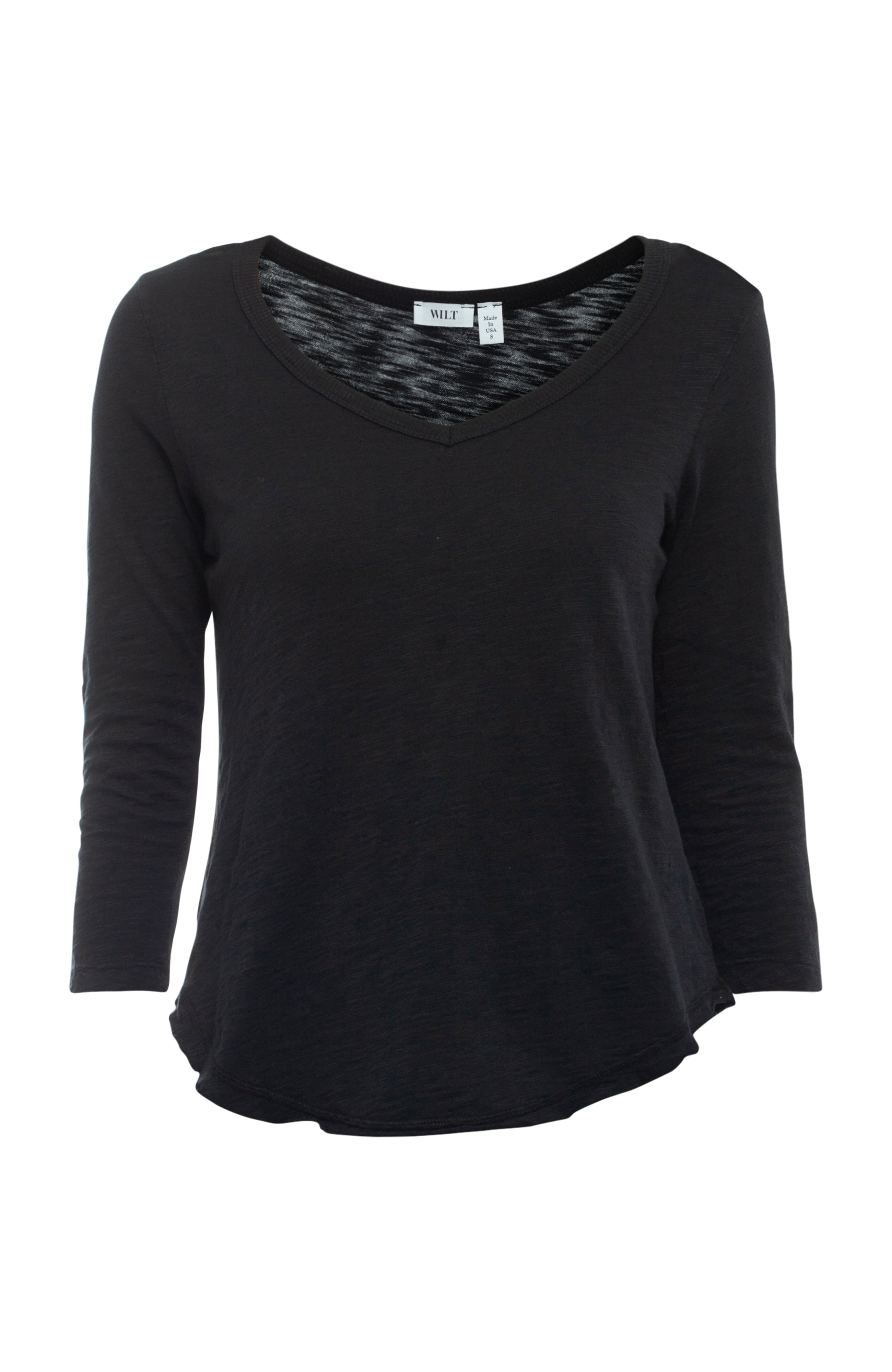 3/4 Sleeve V-Neck Shirttail