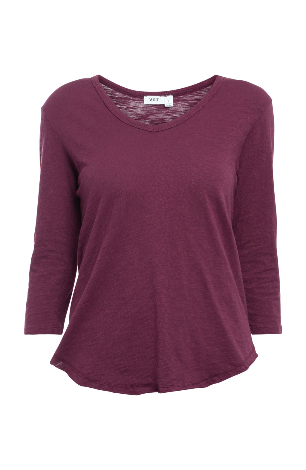 3/4 Sleeve V-Neck Shirttail