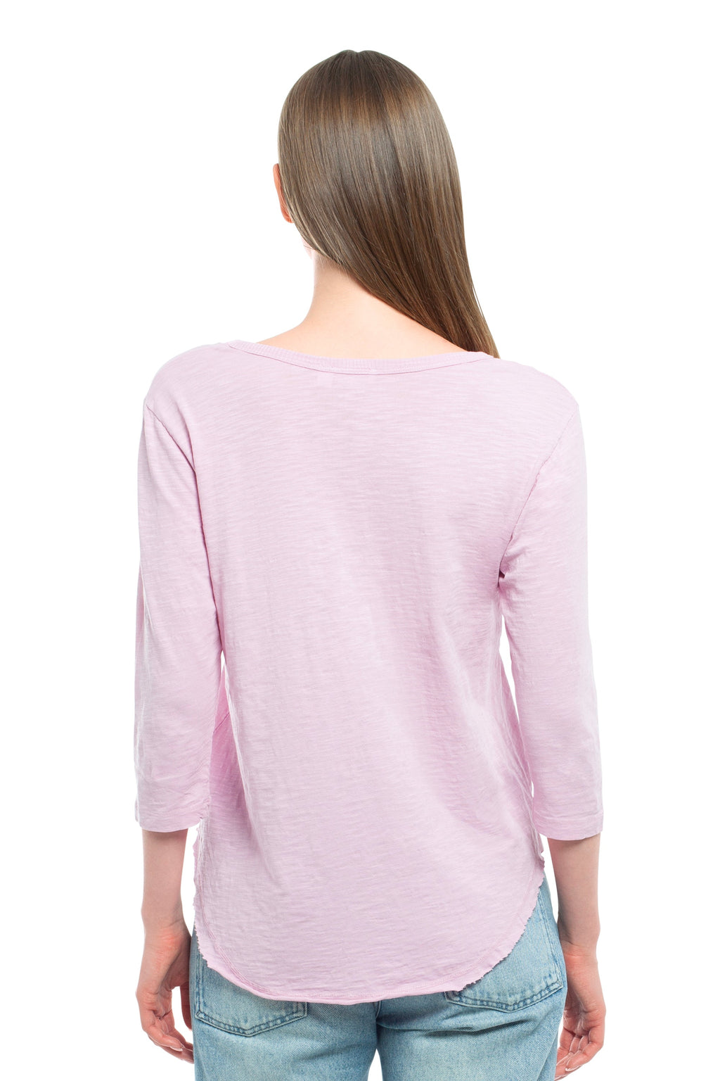 3/4 Sleeve V-Neck Shirttail