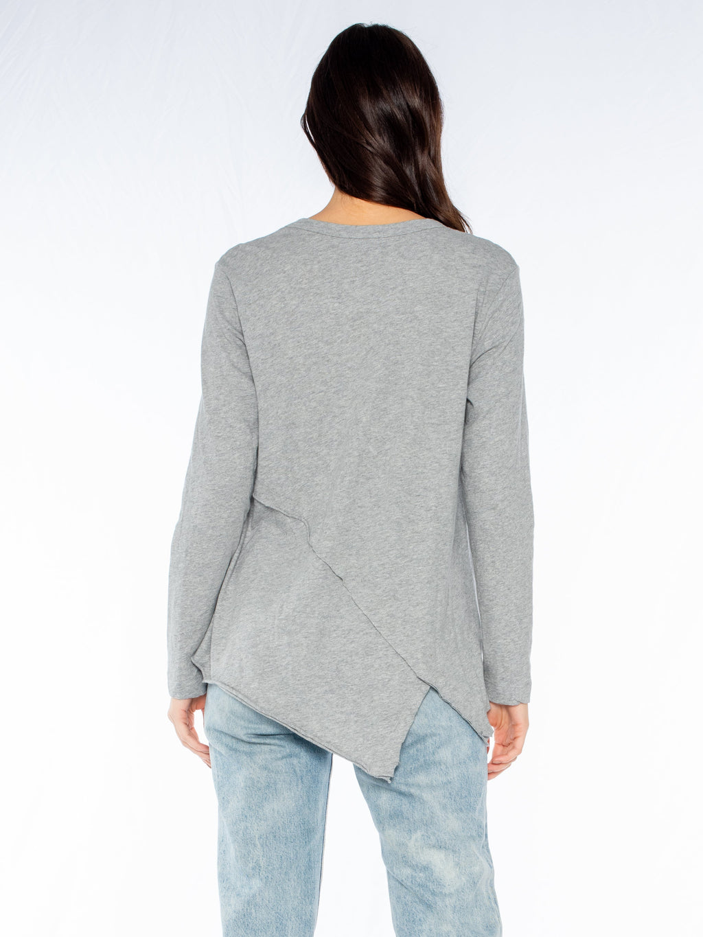 Crew Long Sleeve Easy Crossover Raw Hem Top