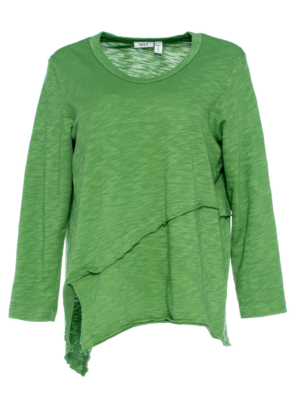 Crew 3/4 Sleeve EZ Cross Over Hem Shirt