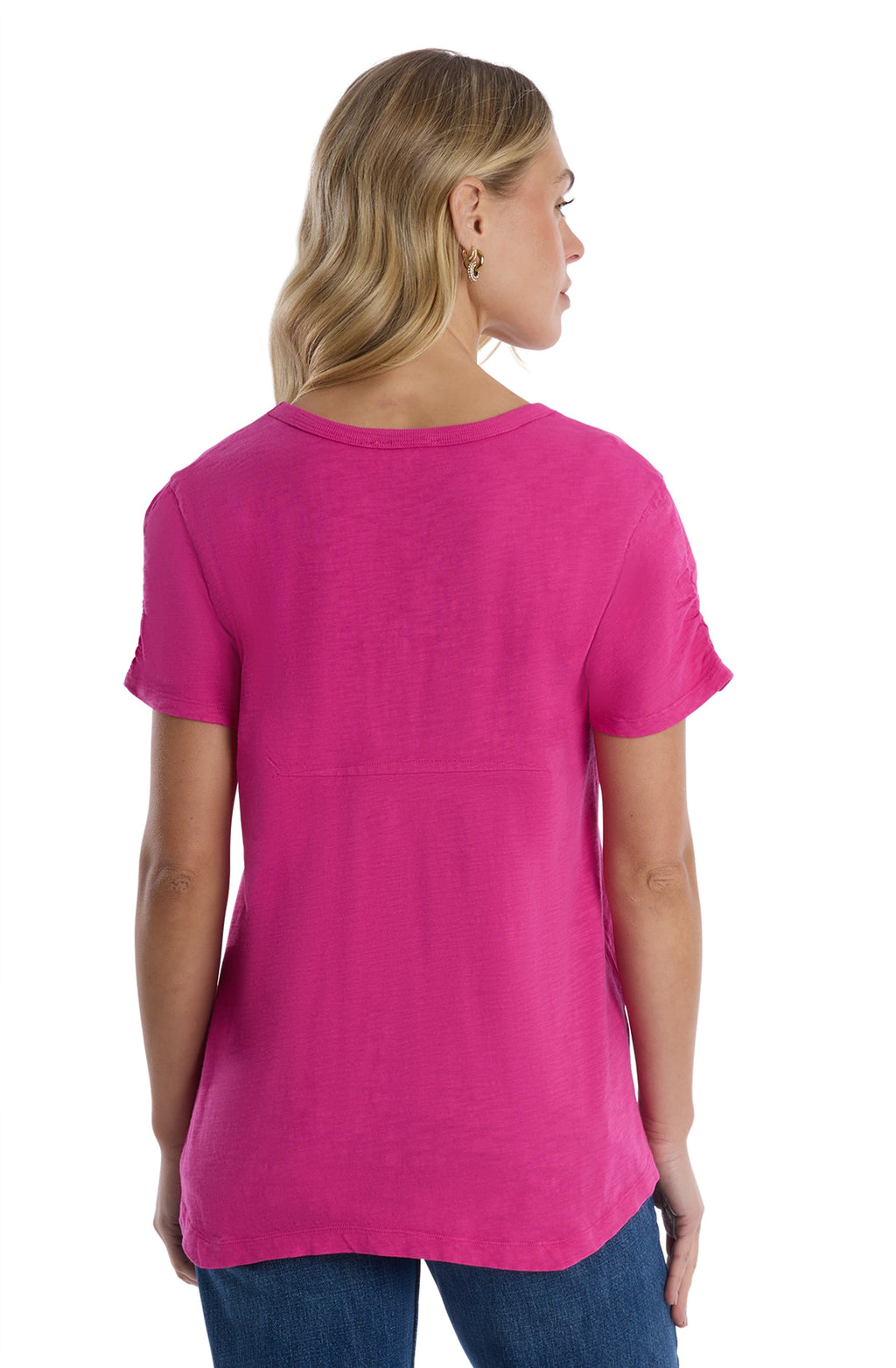 Sexy deep v-neck ruched sleeve