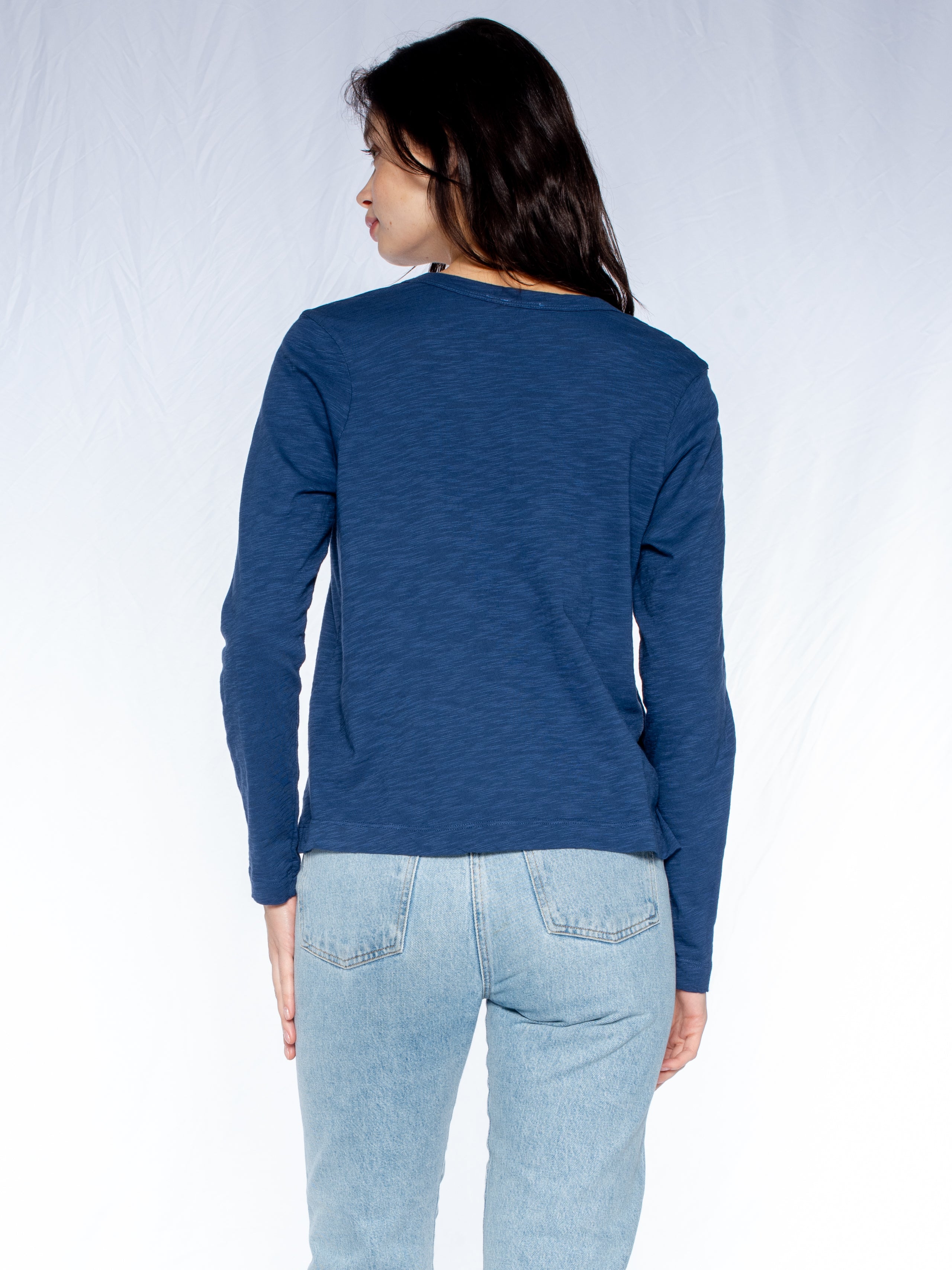 V-Neck Long Sleeve Baby Baby Fit Tee