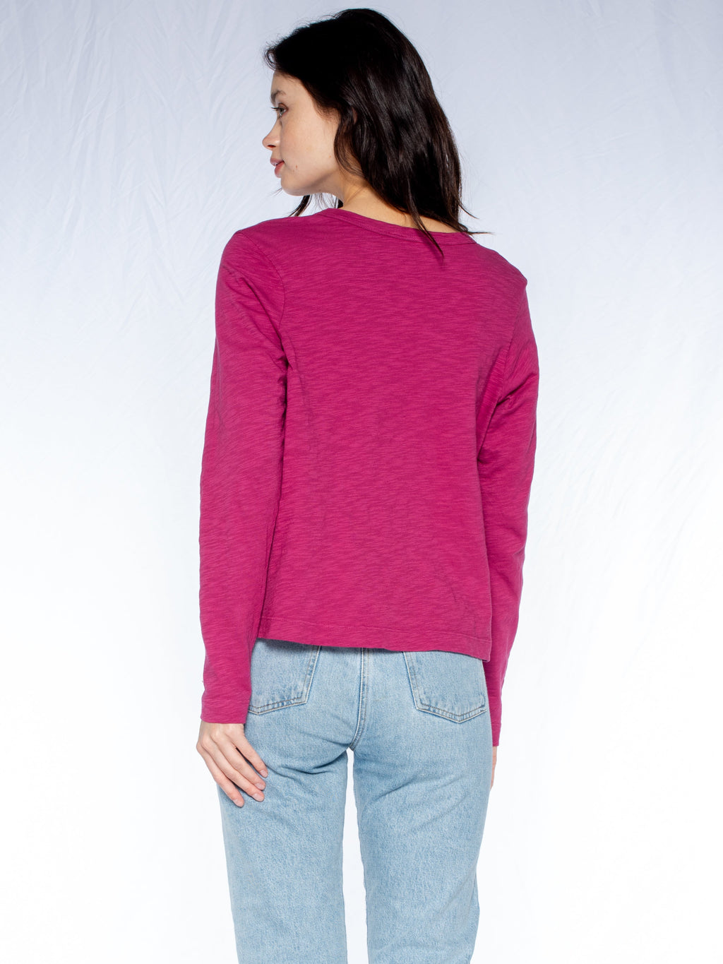V-Neck Long Sleeve Baby Baby Fit Tee