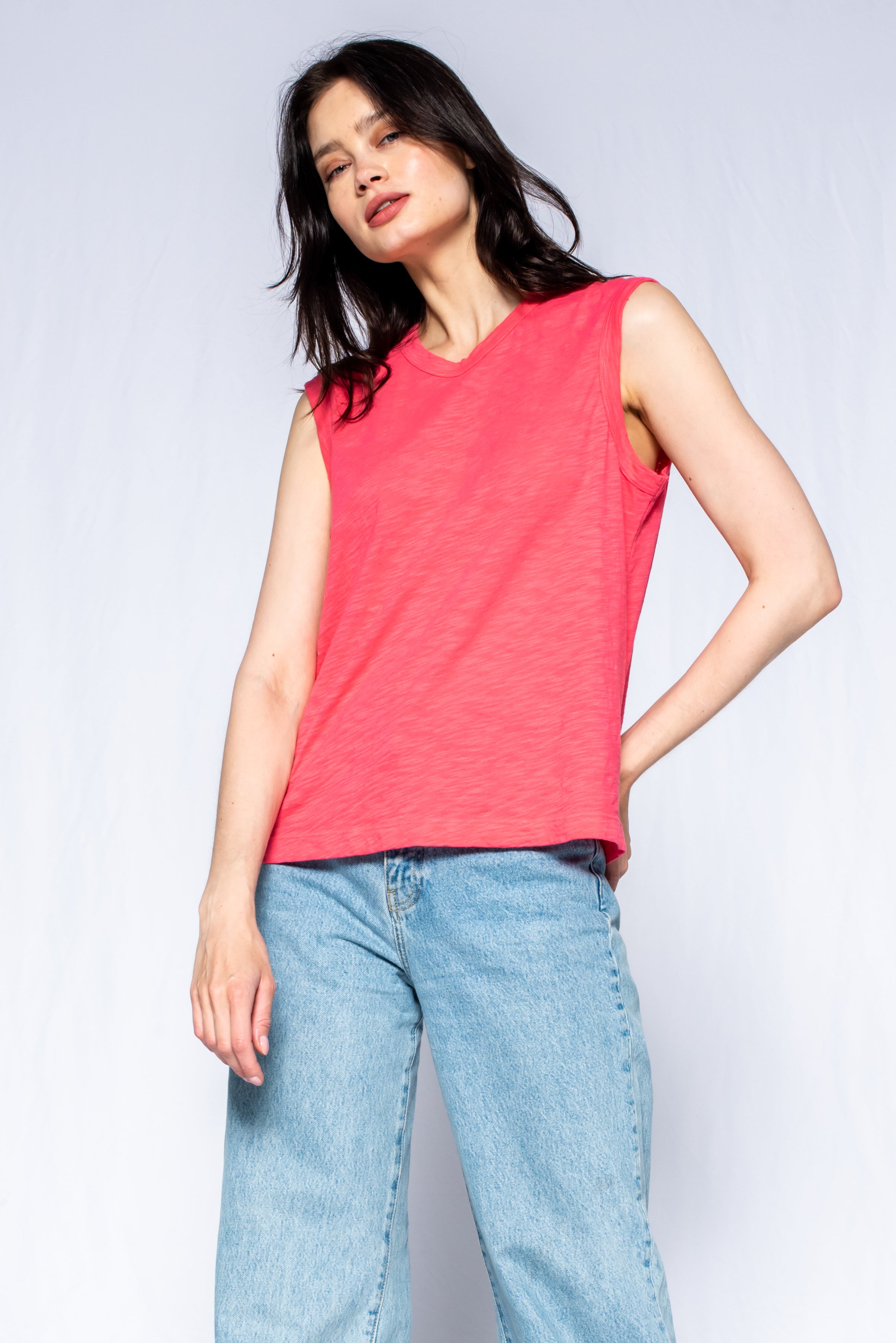 Slim Fit Sleeveless Shell Top