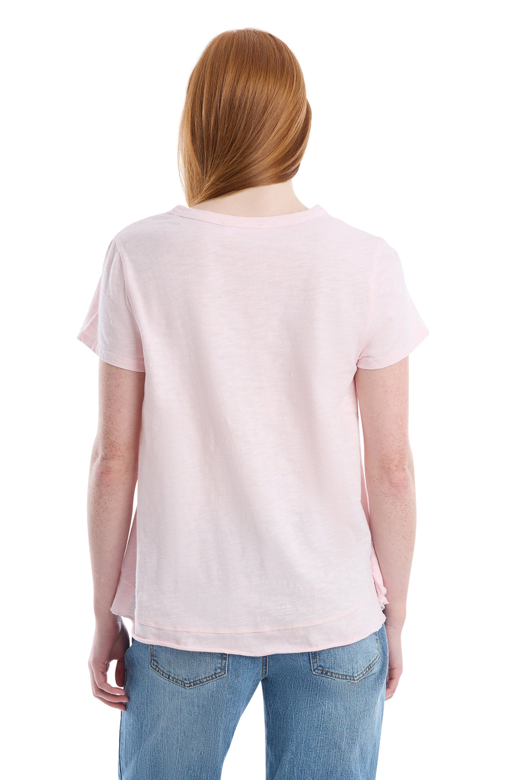 Boxy short sleeve mixed hem