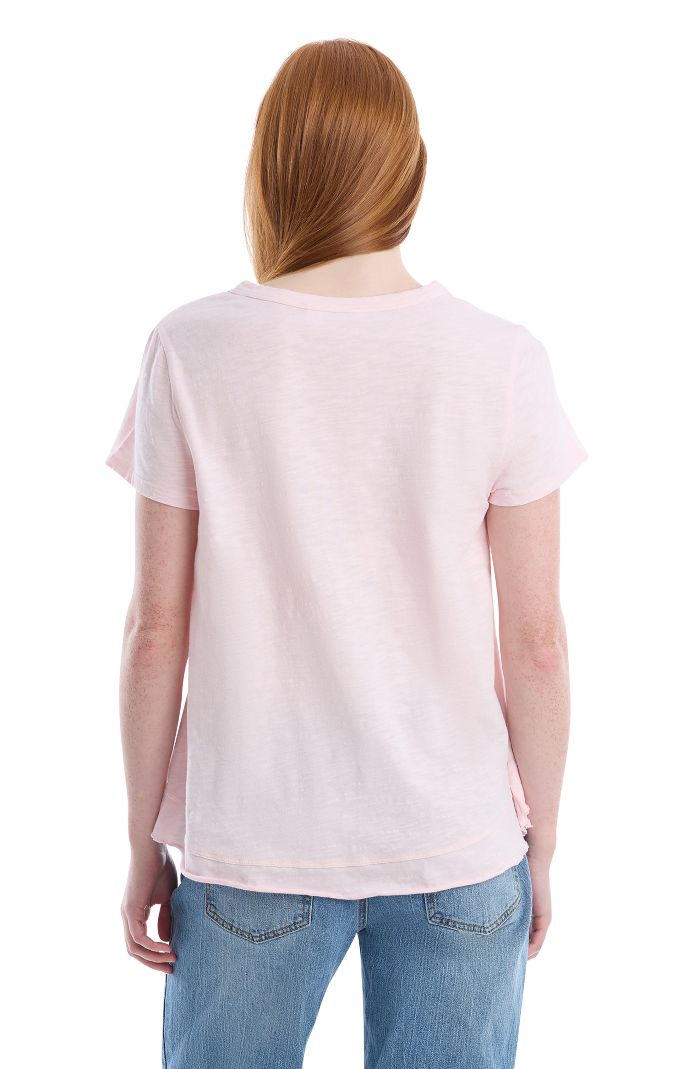 Boxy short sleeve mixed hem