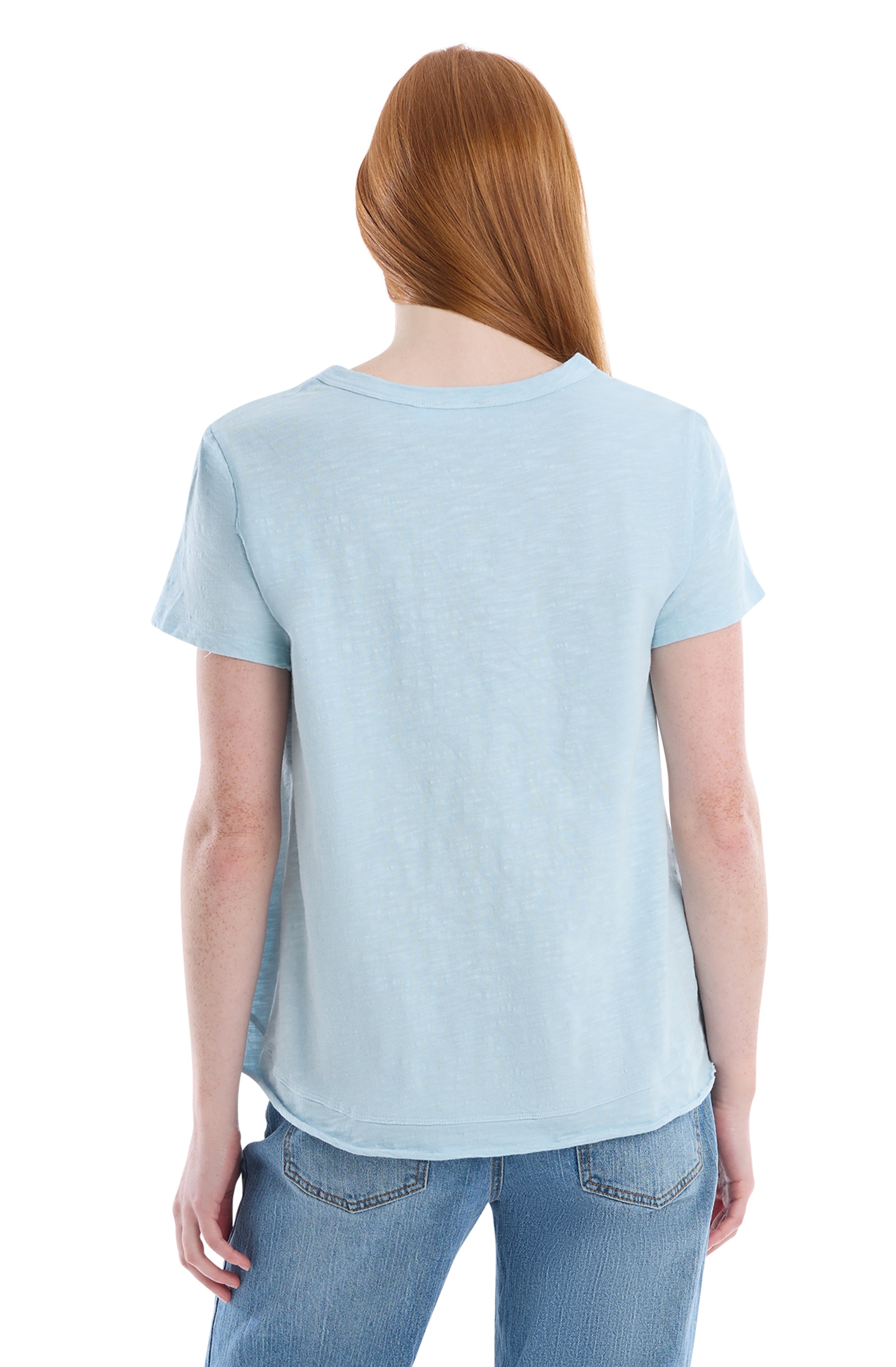 Boxy short sleeve mixed hem