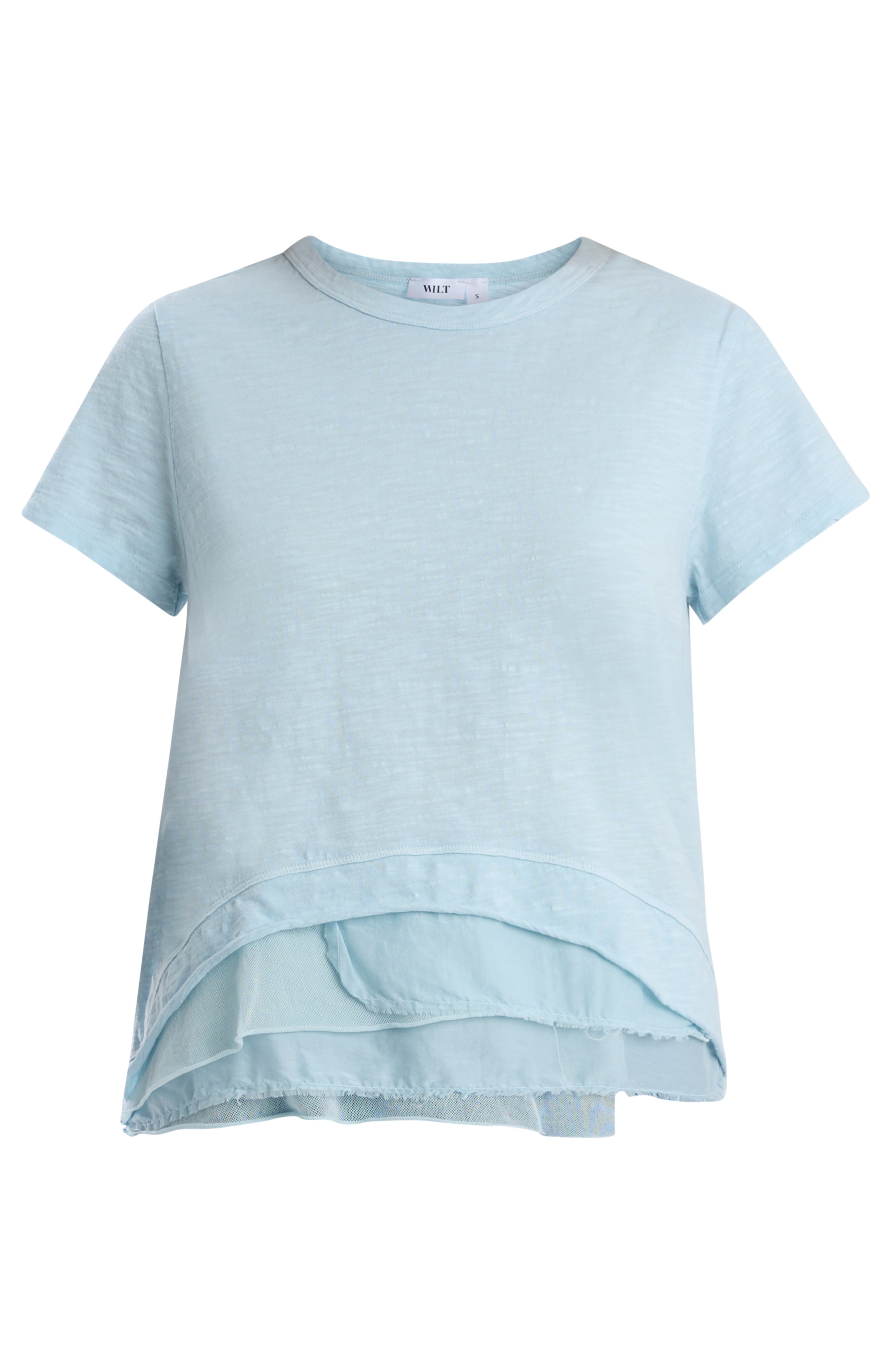 Boxy short sleeve mixed hem
