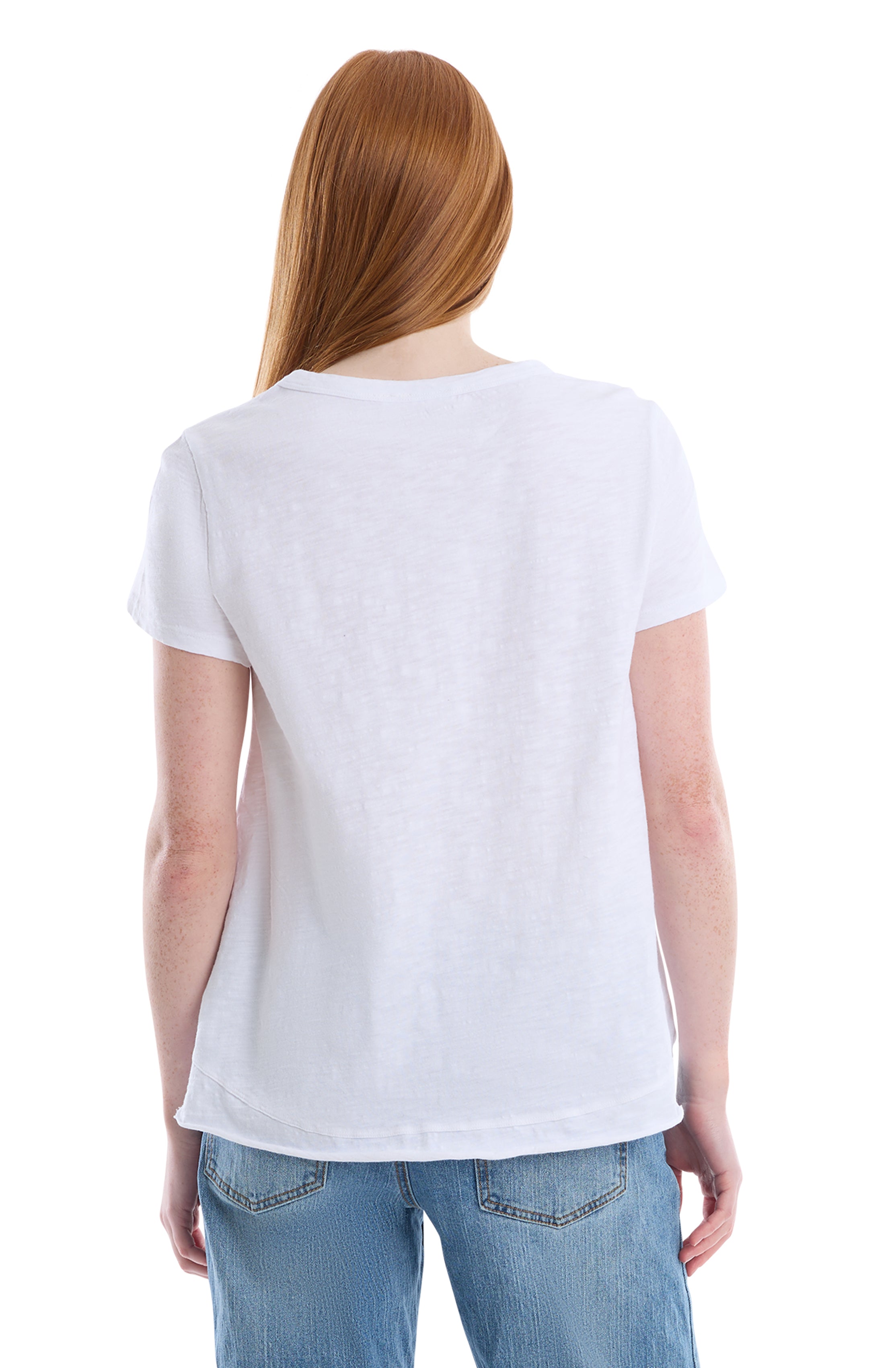 Boxy short sleeve mixed hem