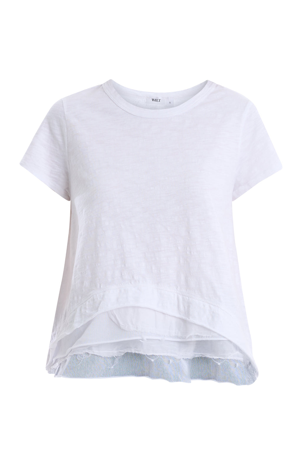 Boxy short sleeve mixed hem