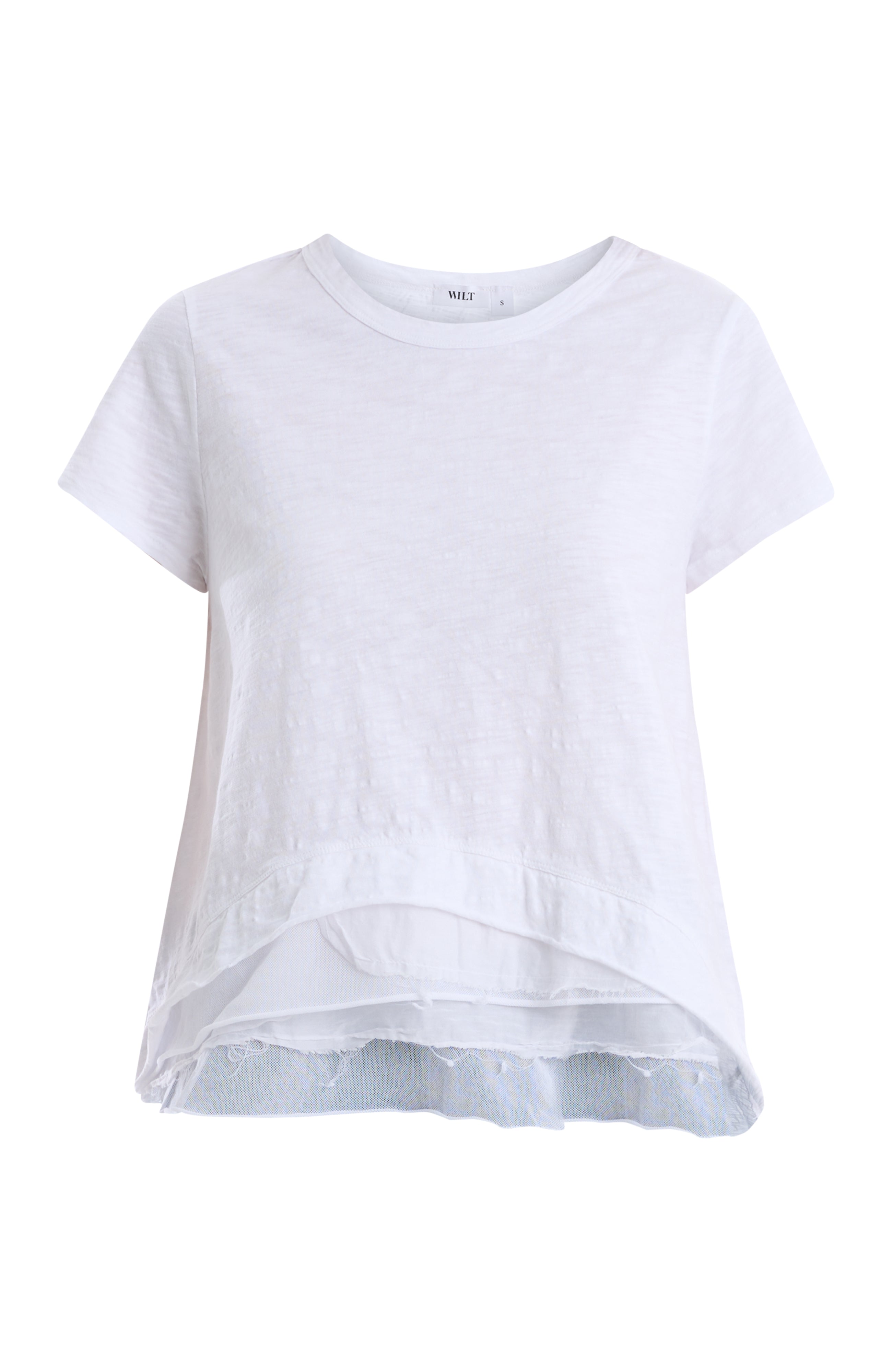 Boxy short sleeve mixed hem