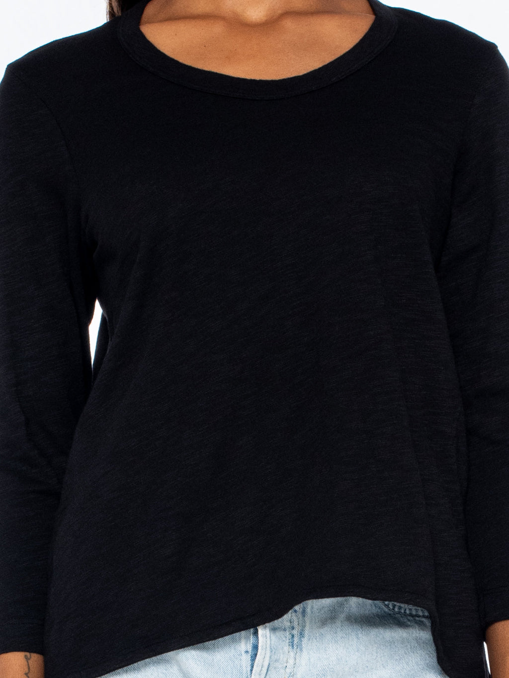Scoopy Neck 3/4 Sleeve Boyfriend Tee