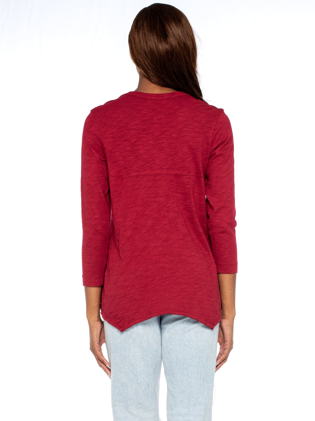Scoopy Neck 3/4 Sleeve Boyfriend Tee