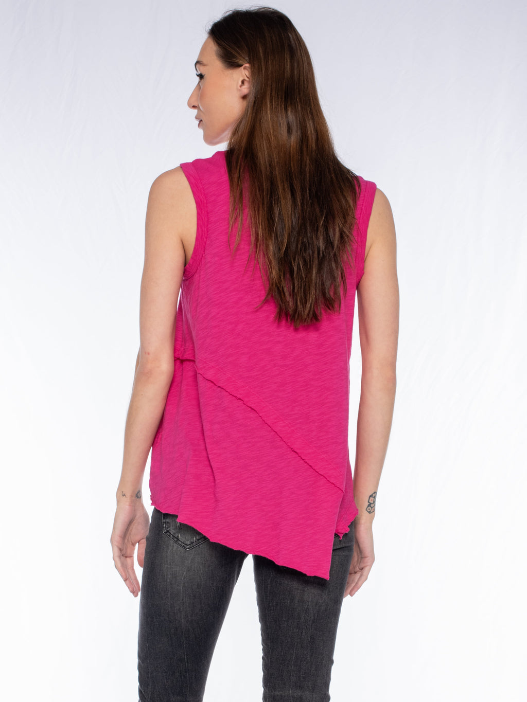 Crossover Hem Shirttail Shell