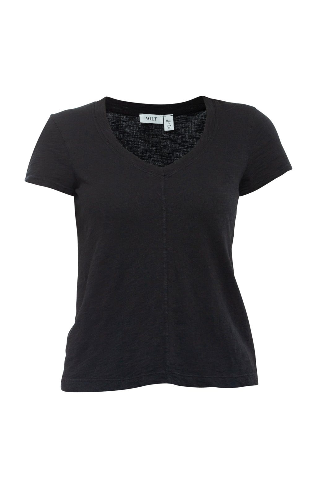 Slim Deep V-Neck Rib Back Tee