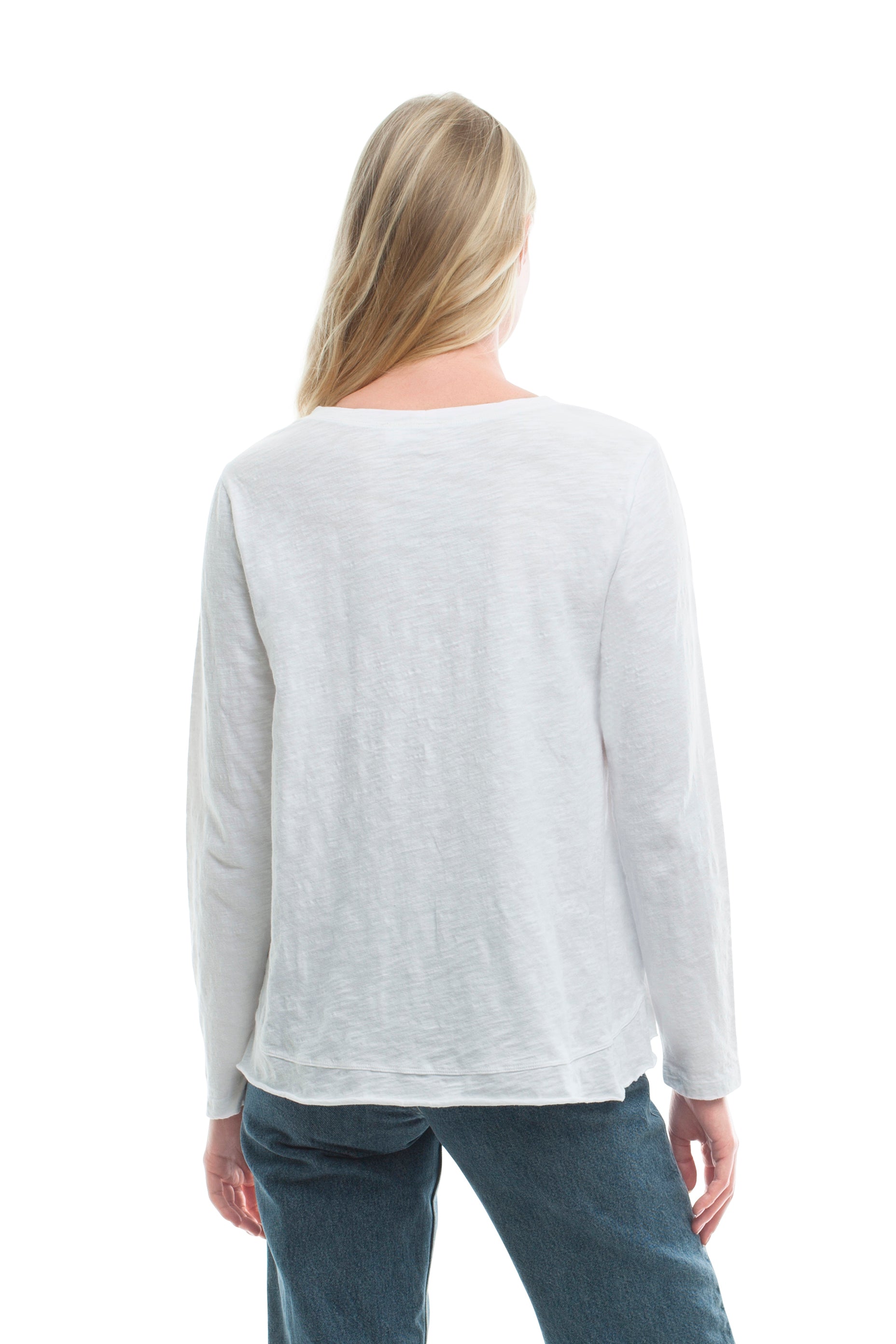 Boxy Mixed Fabric Hem