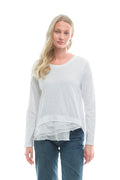 Boxy Mixed Fabric Hem