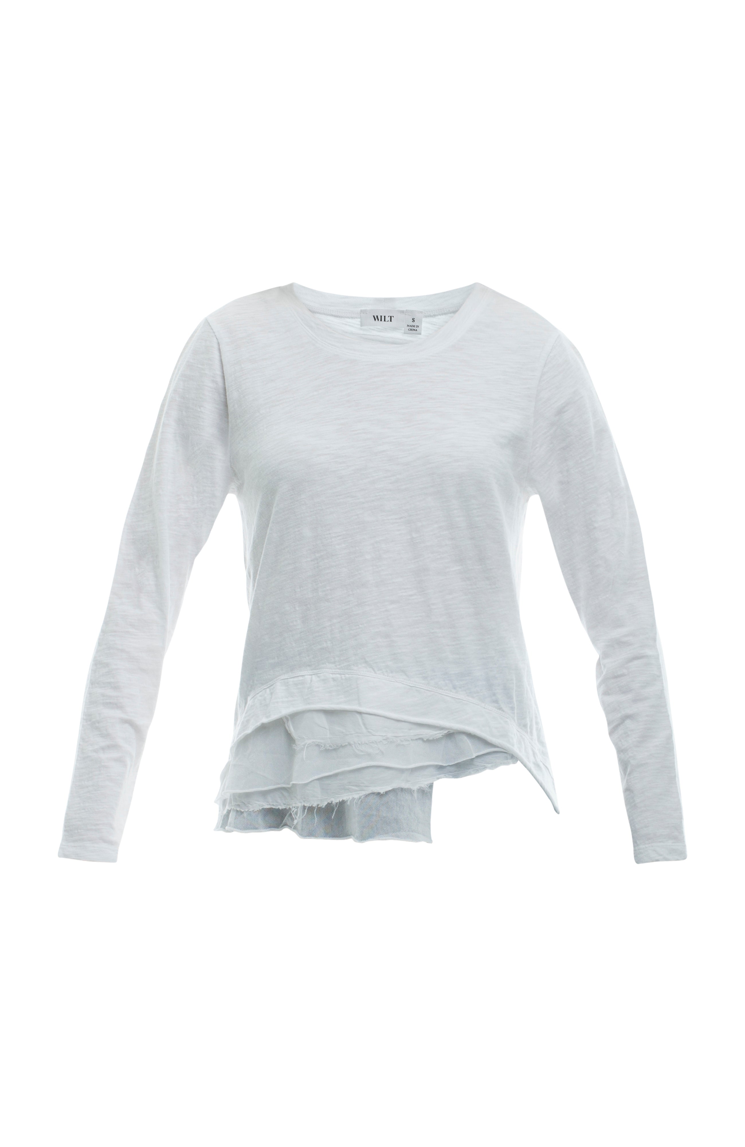 Boxy Mixed Fabric Hem