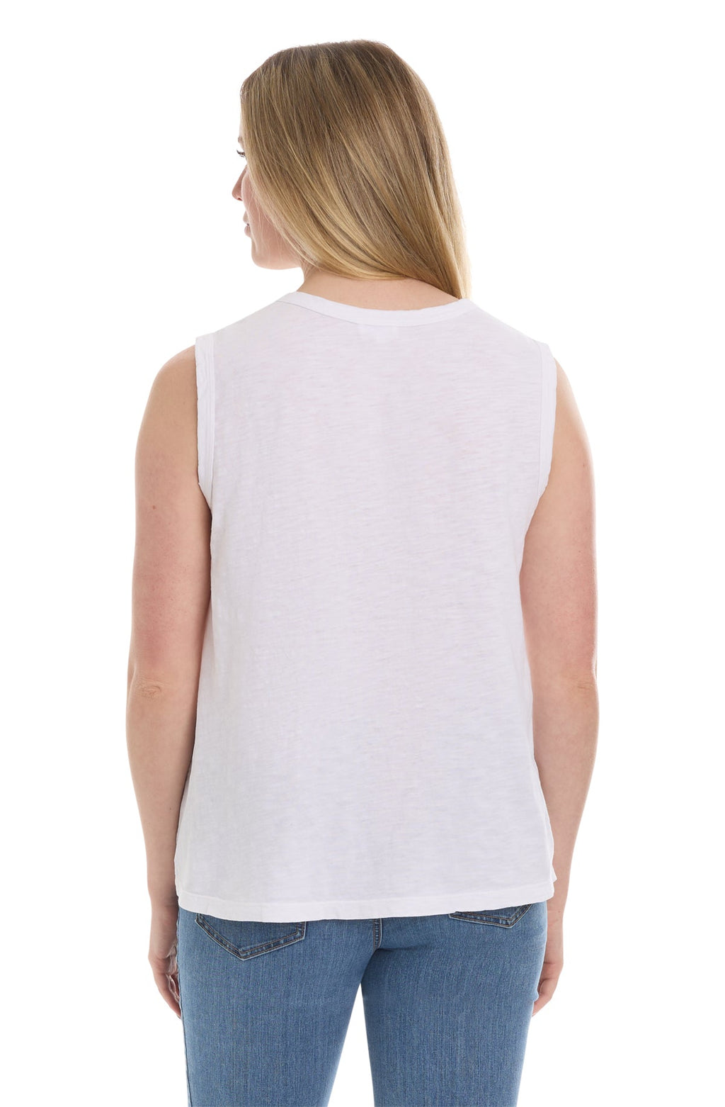 Shell with lace yoke