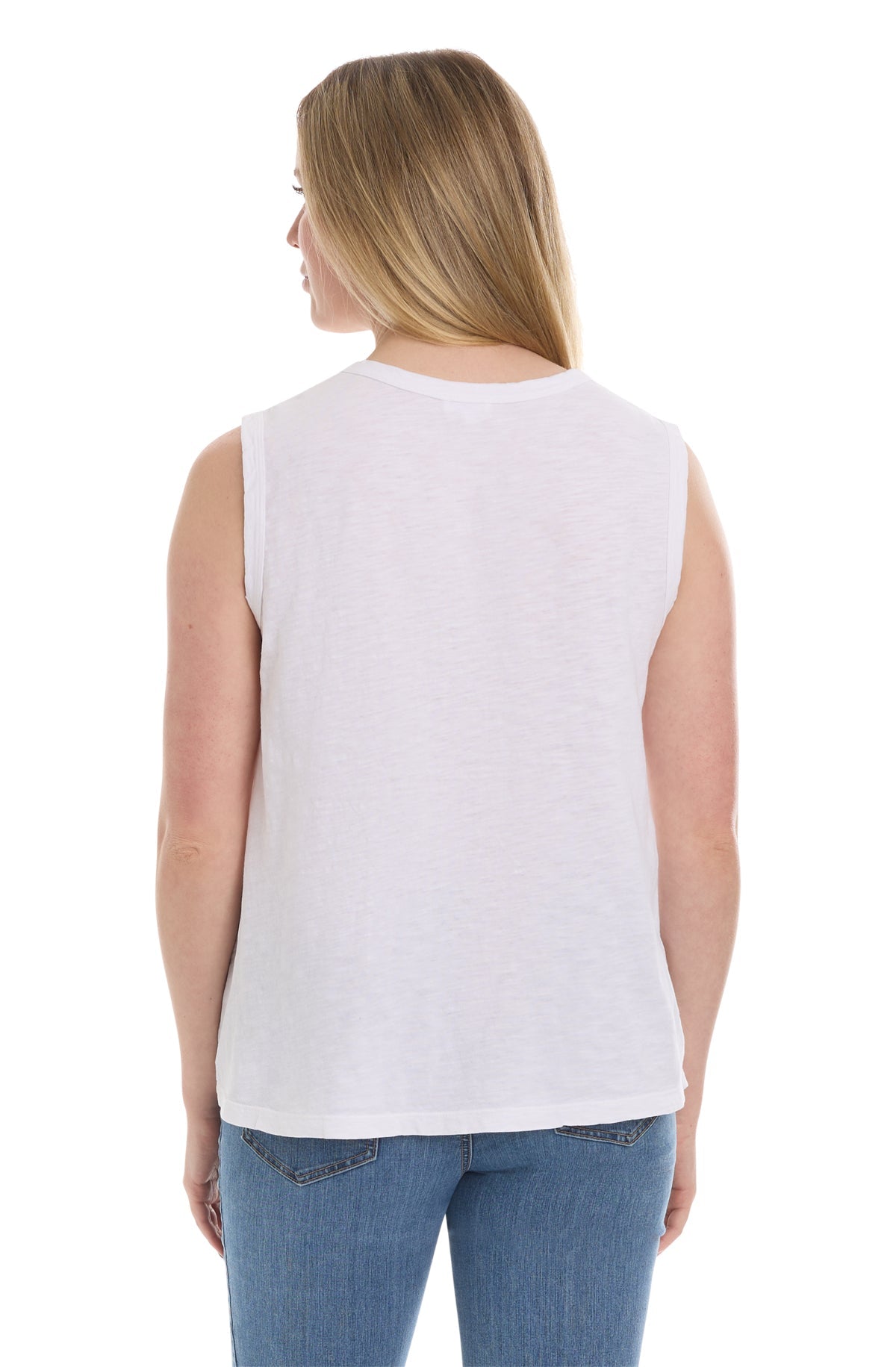 Shell with lace yoke