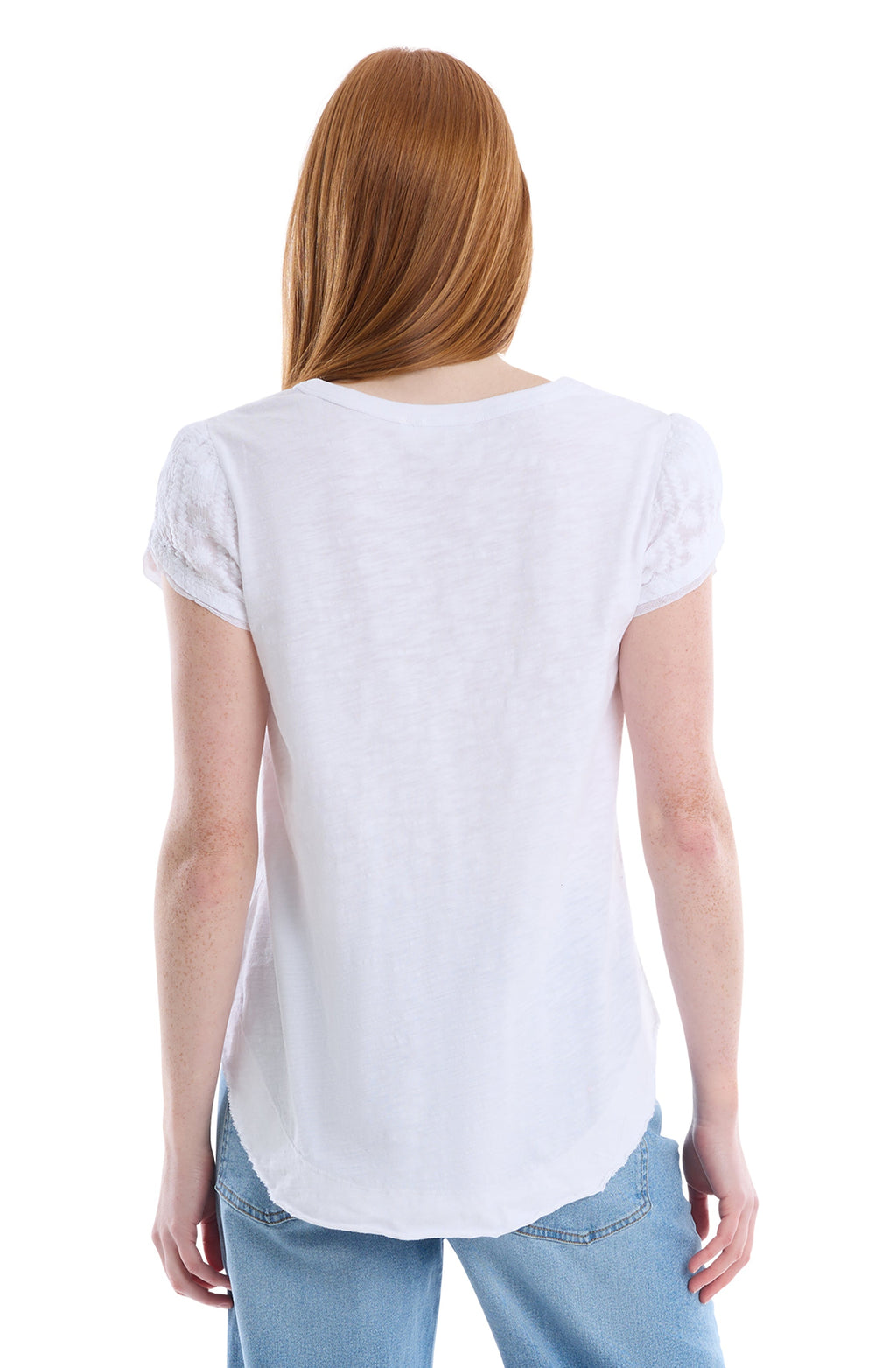 Eyelet overlap cap sleeve