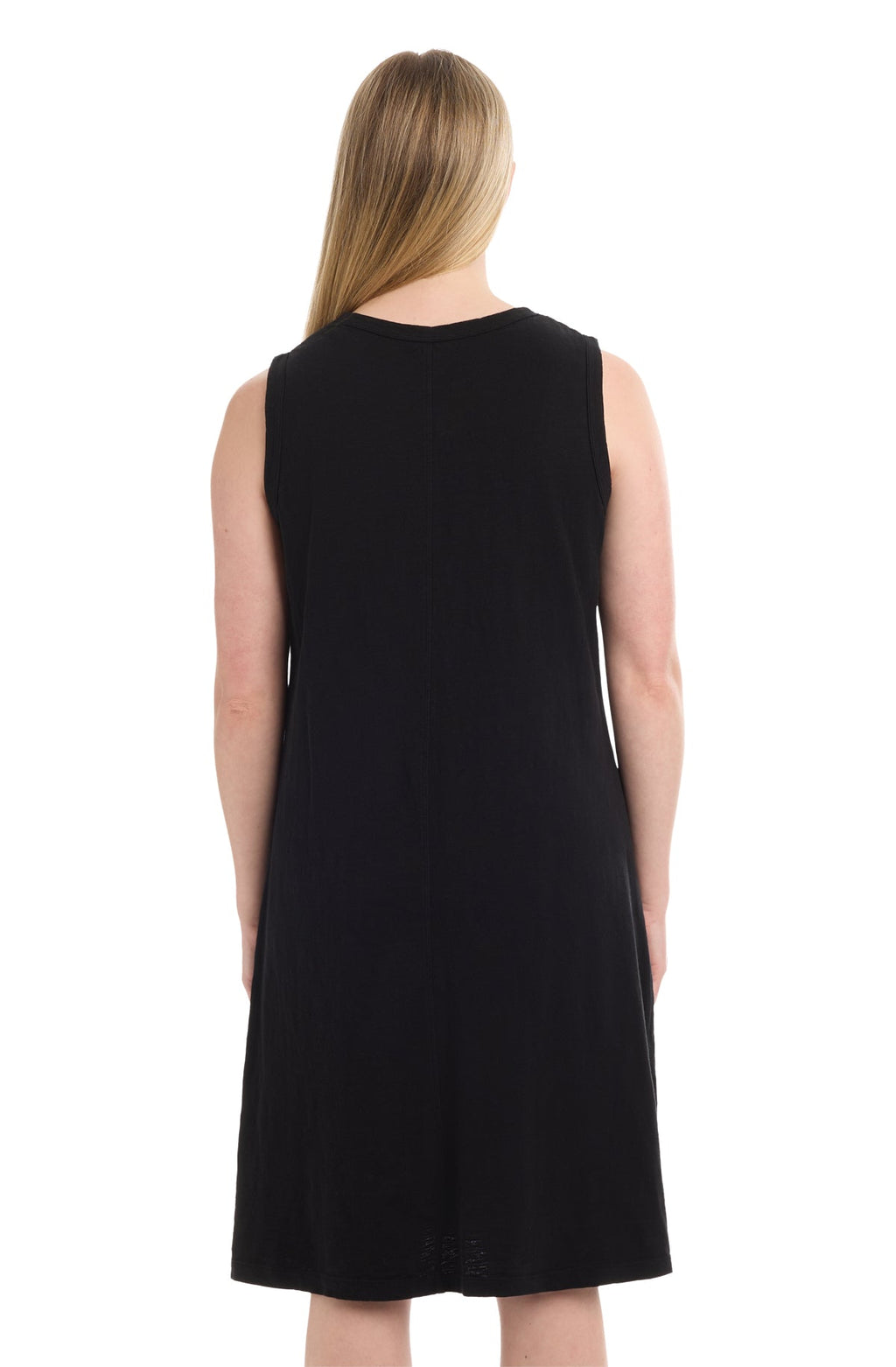 Sleeveless lace yoke dress