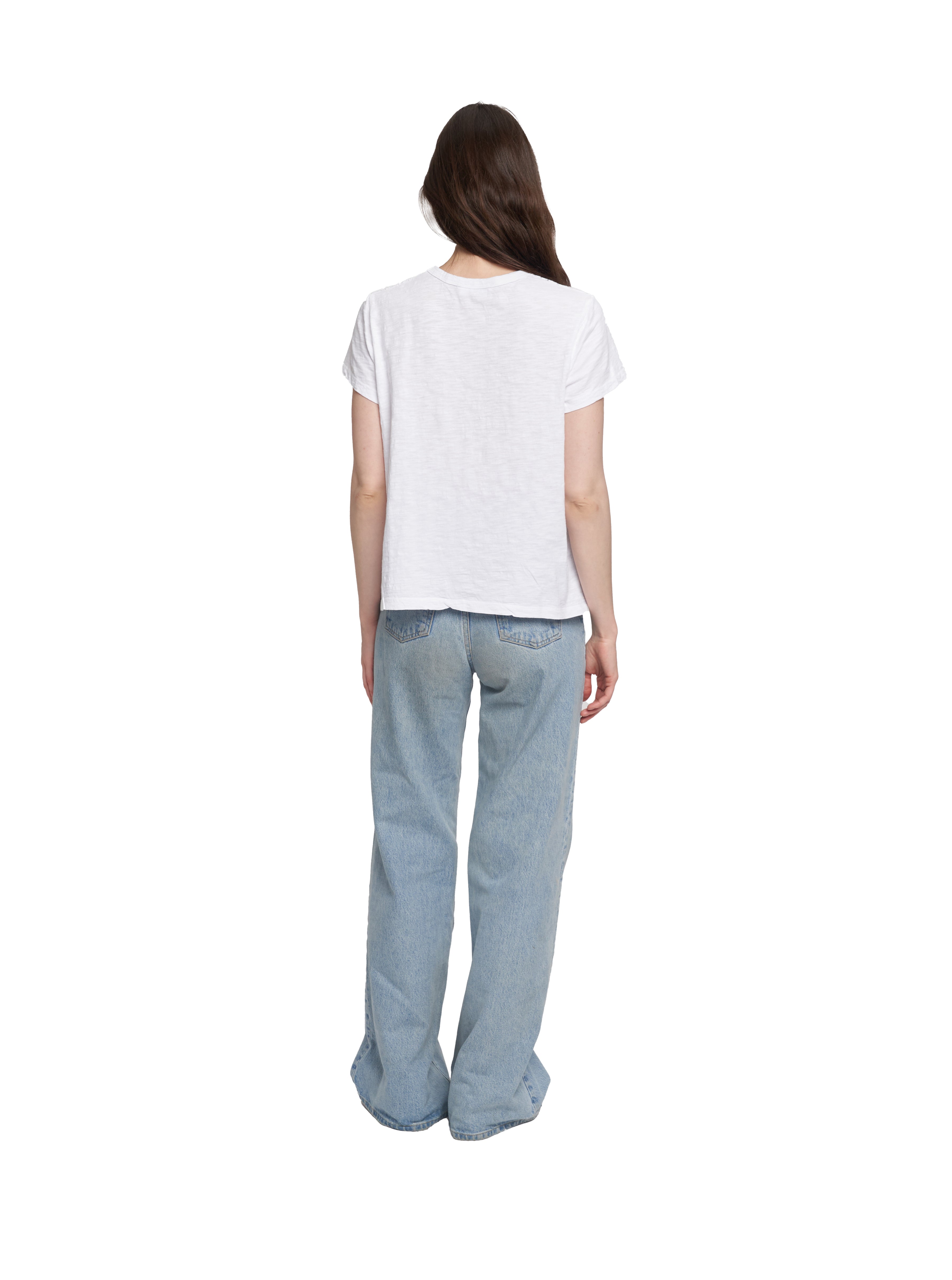 Easy Short Sleeve Crew Lace Yoke
