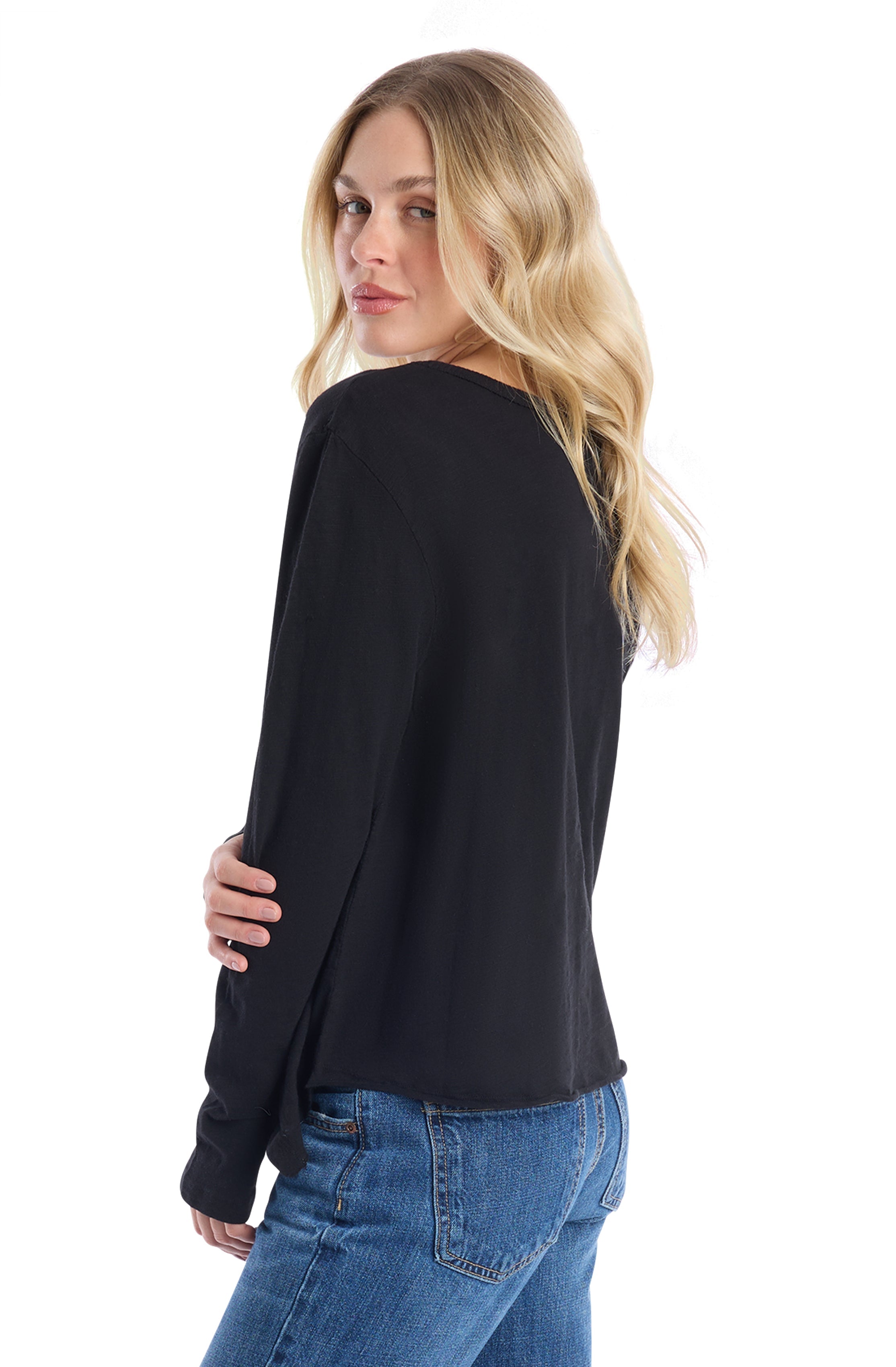 Long Sleeve with Asymmetrical Hem