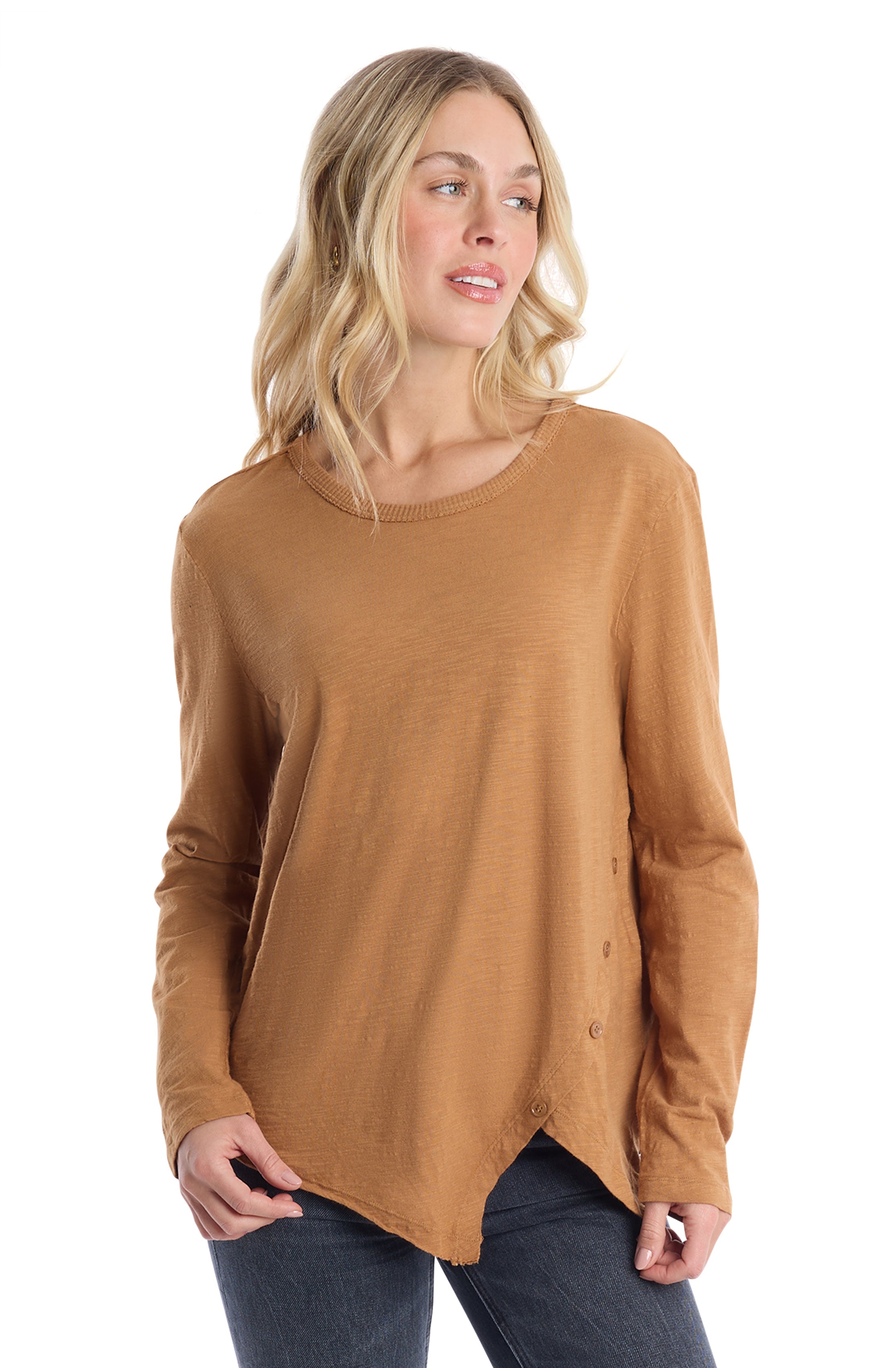 Long Sleeve with Asymmetrical Hem