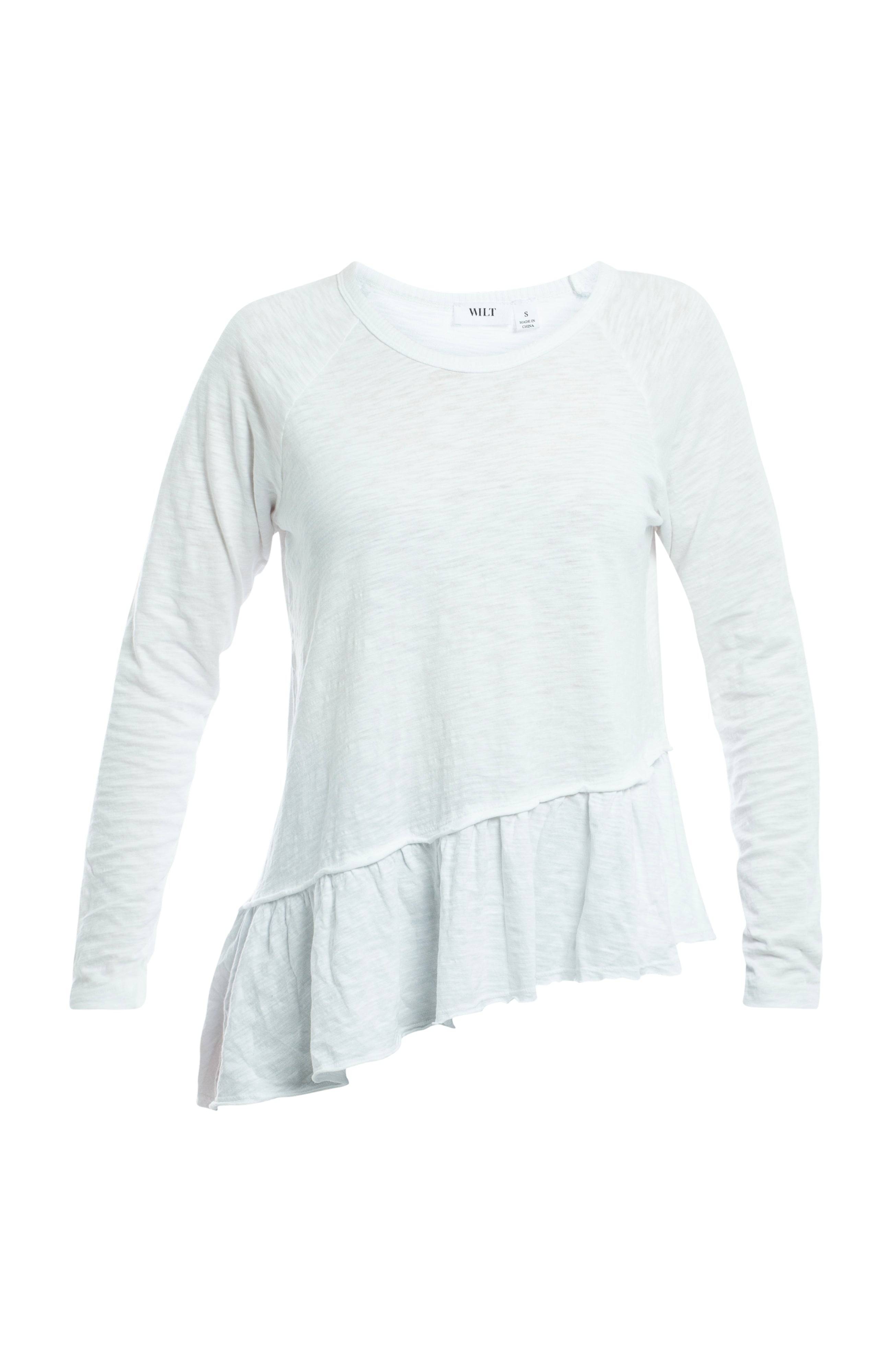 Raglan Long Sleeve Asymmetric Peplum