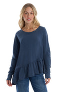 Raglan Long Sleeve Asymmetric Peplum