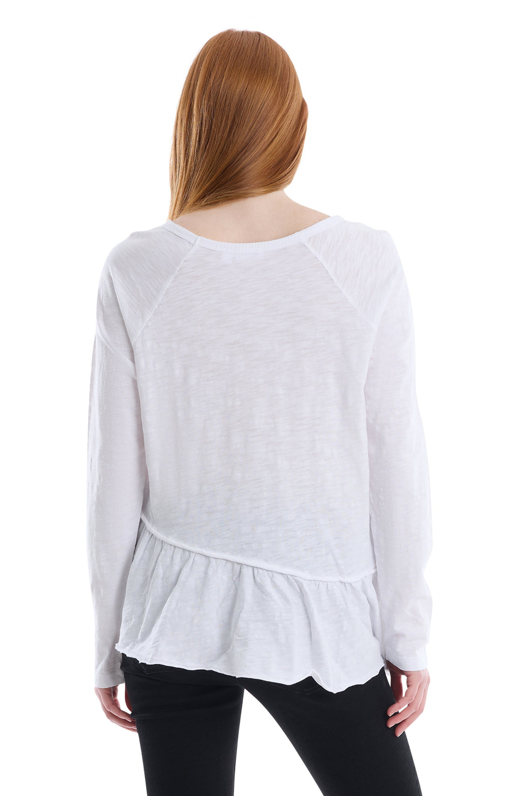 Raglan Long Sleeve Asymmetric Peplum