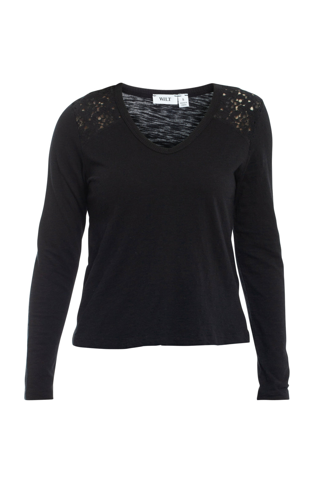 V-Neck Long Sleeve Mixed Media