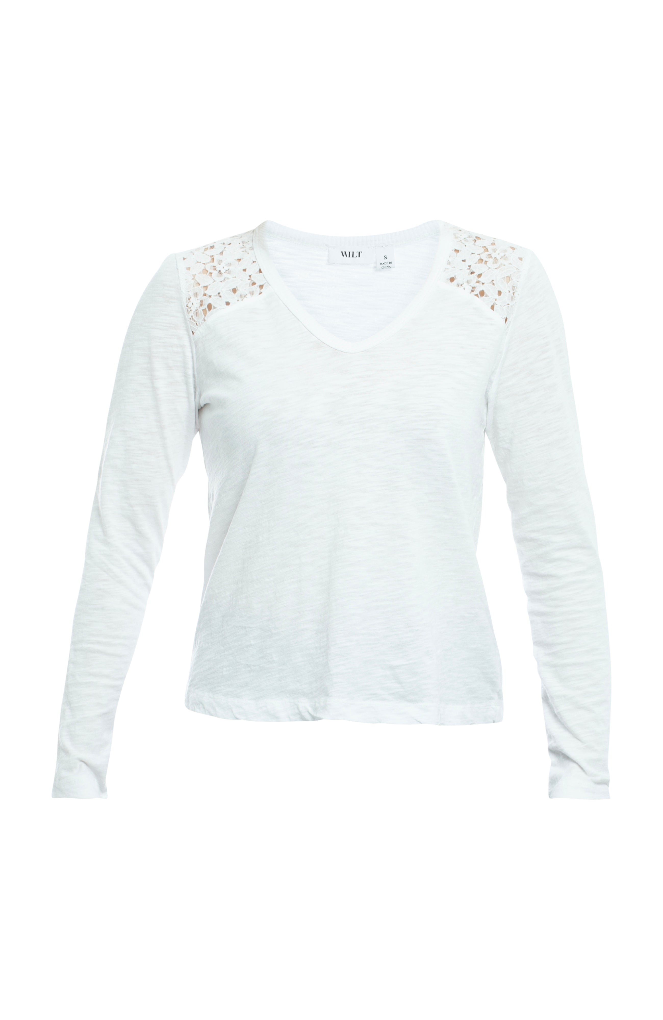 V-Neck Long Sleeve Mixed Media